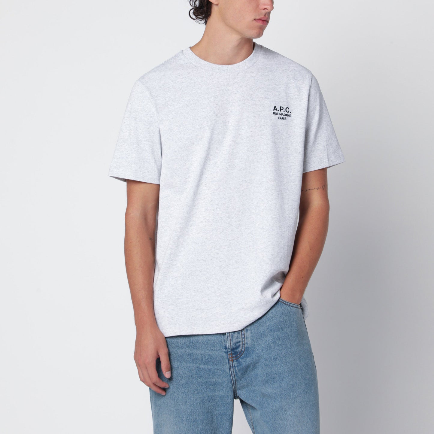 A.P.C. Rue Madame T-Shirt In Grey Cotton Men A.P.C.