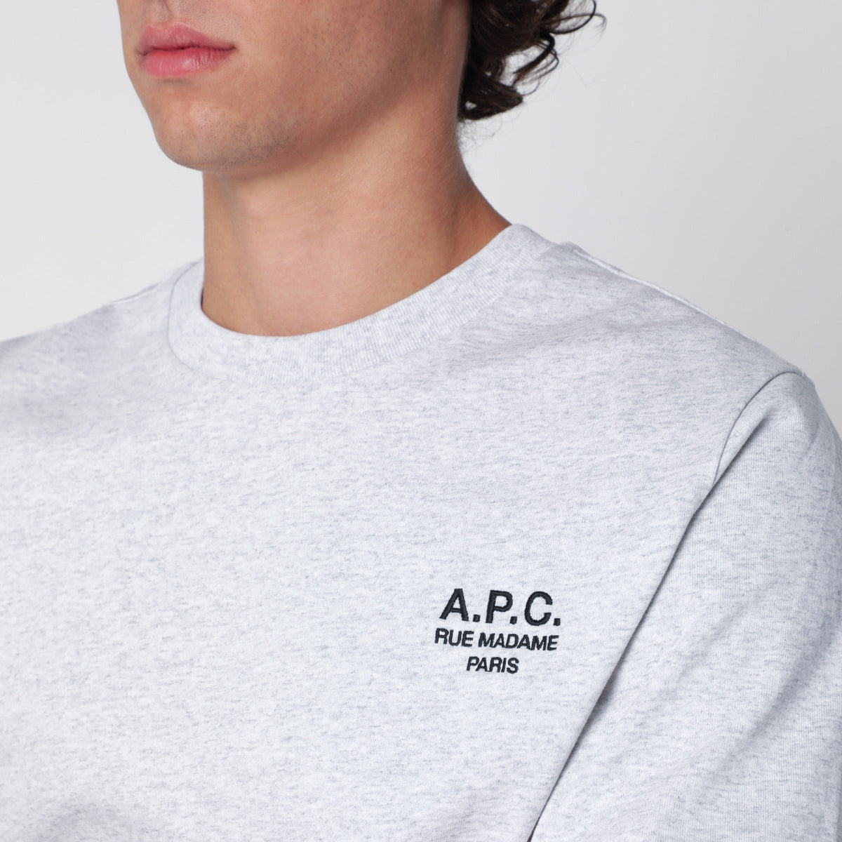 A.P.C. Rue Madame T-Shirt In Grey Cotton Men A.P.C.