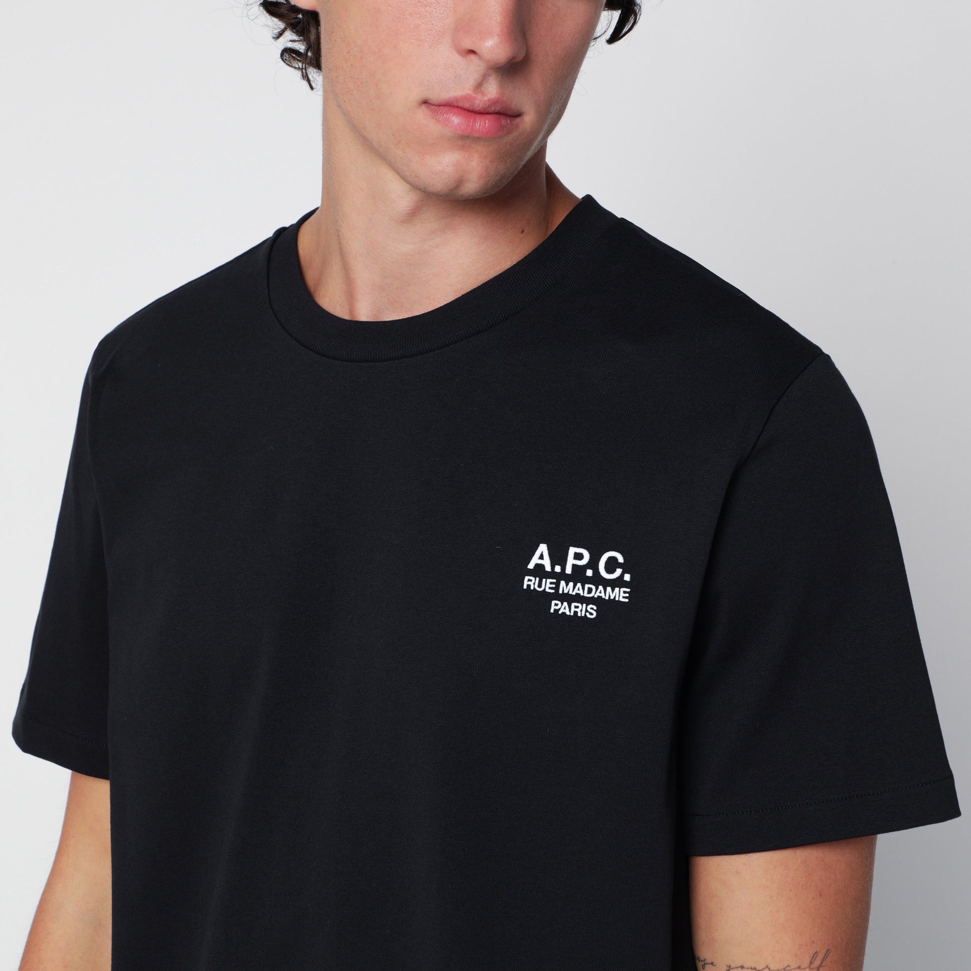 A.P.C. Rue Madame T-Shirt In Black Cotton Men A.P.C.
