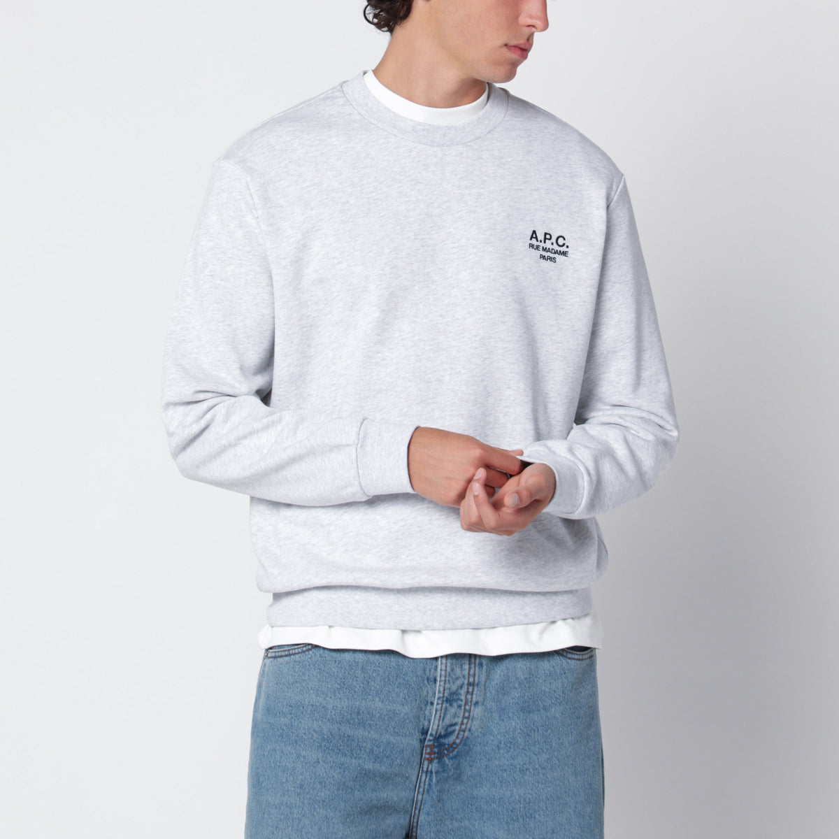 A.P.C. Rue Madame Sweatshirt In Grey Cotton Men A.P.C.
