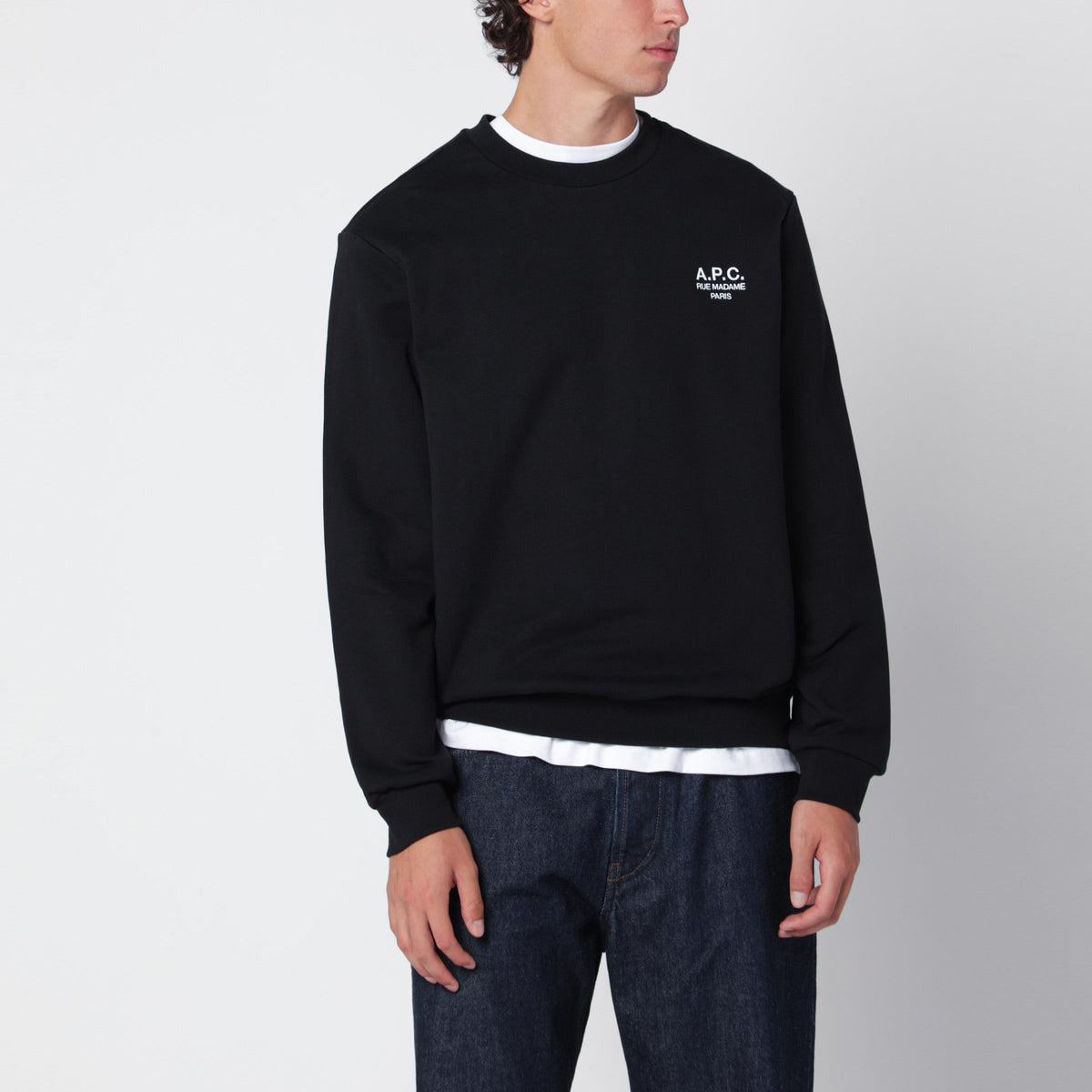 A.P.C. Rue Madame Sweatshirt In Black Cotton Men A.P.C.
