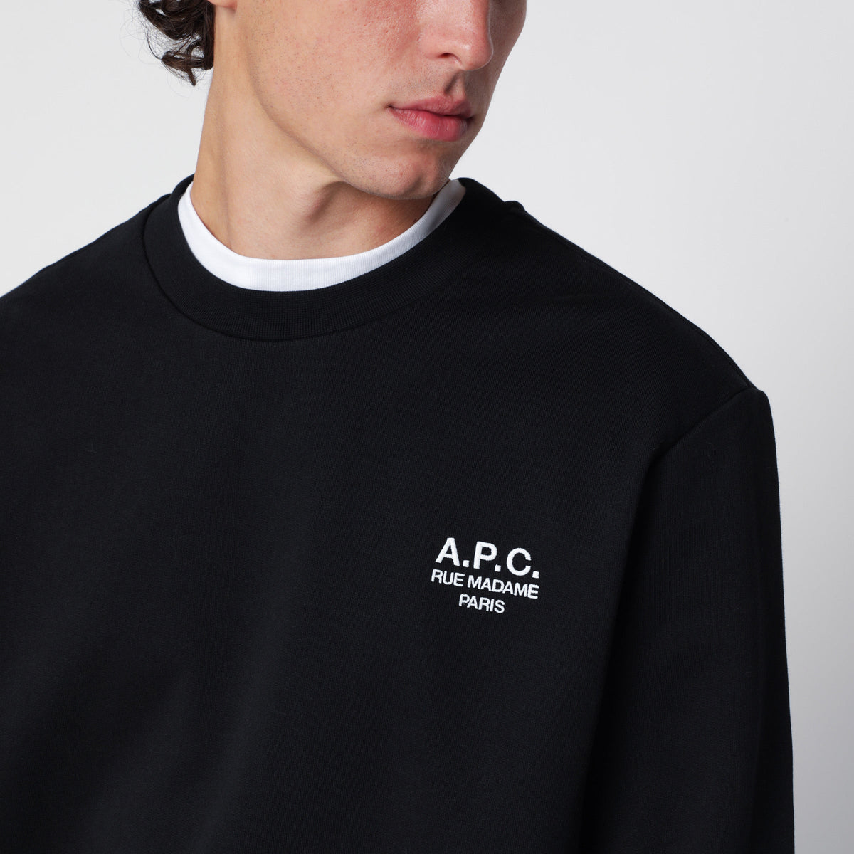 A.P.C. Rue Madame Sweatshirt In Black Cotton Men A.P.C.