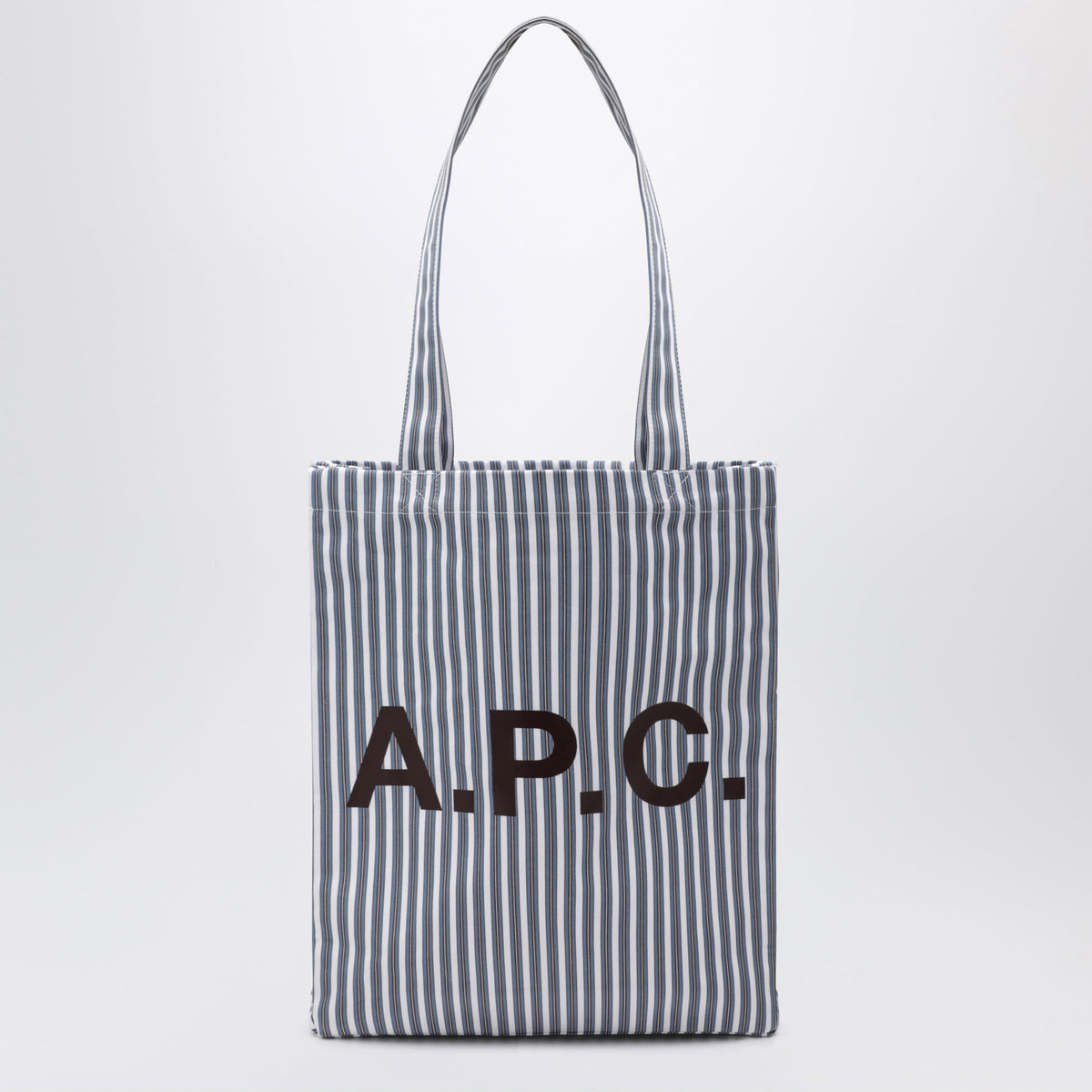 A.P.C. Light Blue Striped Lou Tote Bag In Cotton Women A.P.C.