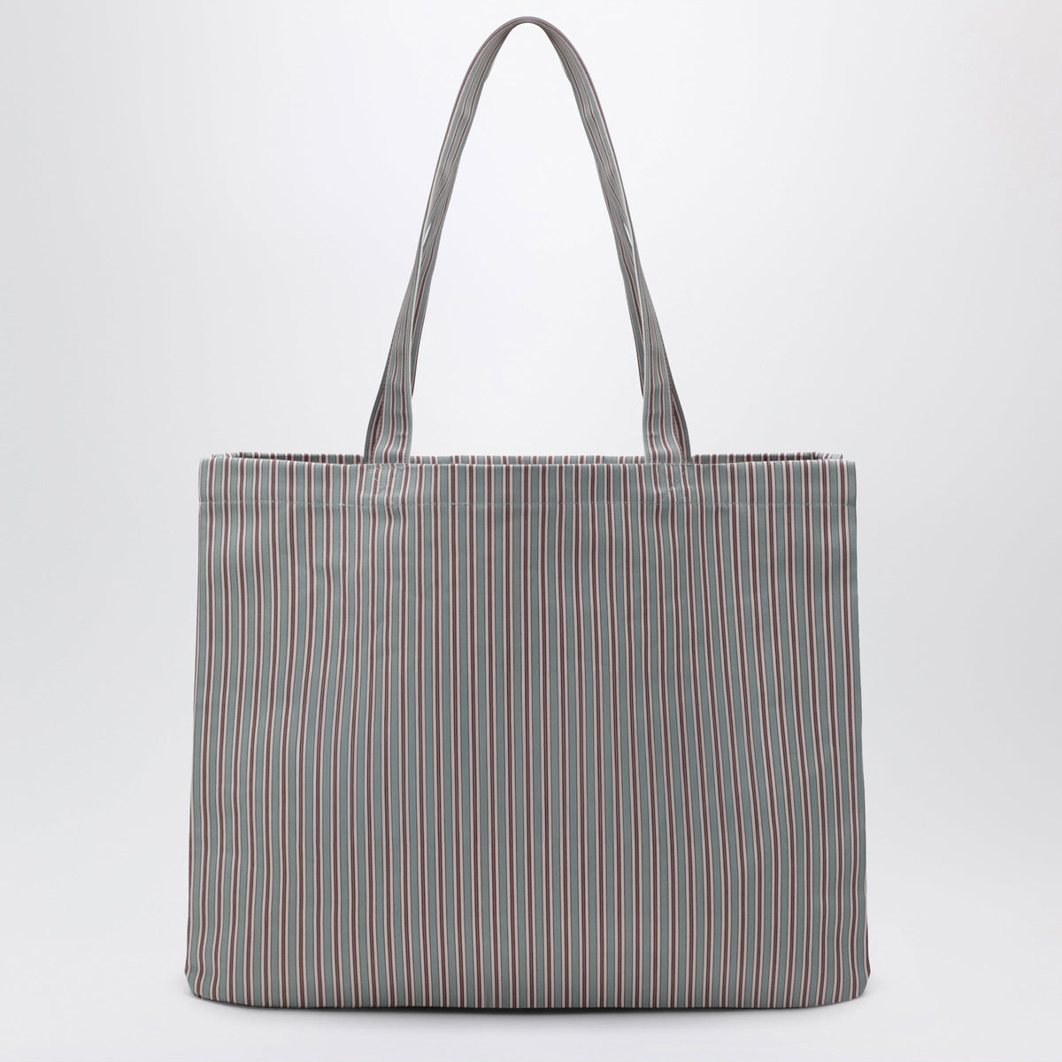 A.P.C. Green/Burgundy Striped Lou Large Tote Bag In Cotton Women A.P.C.