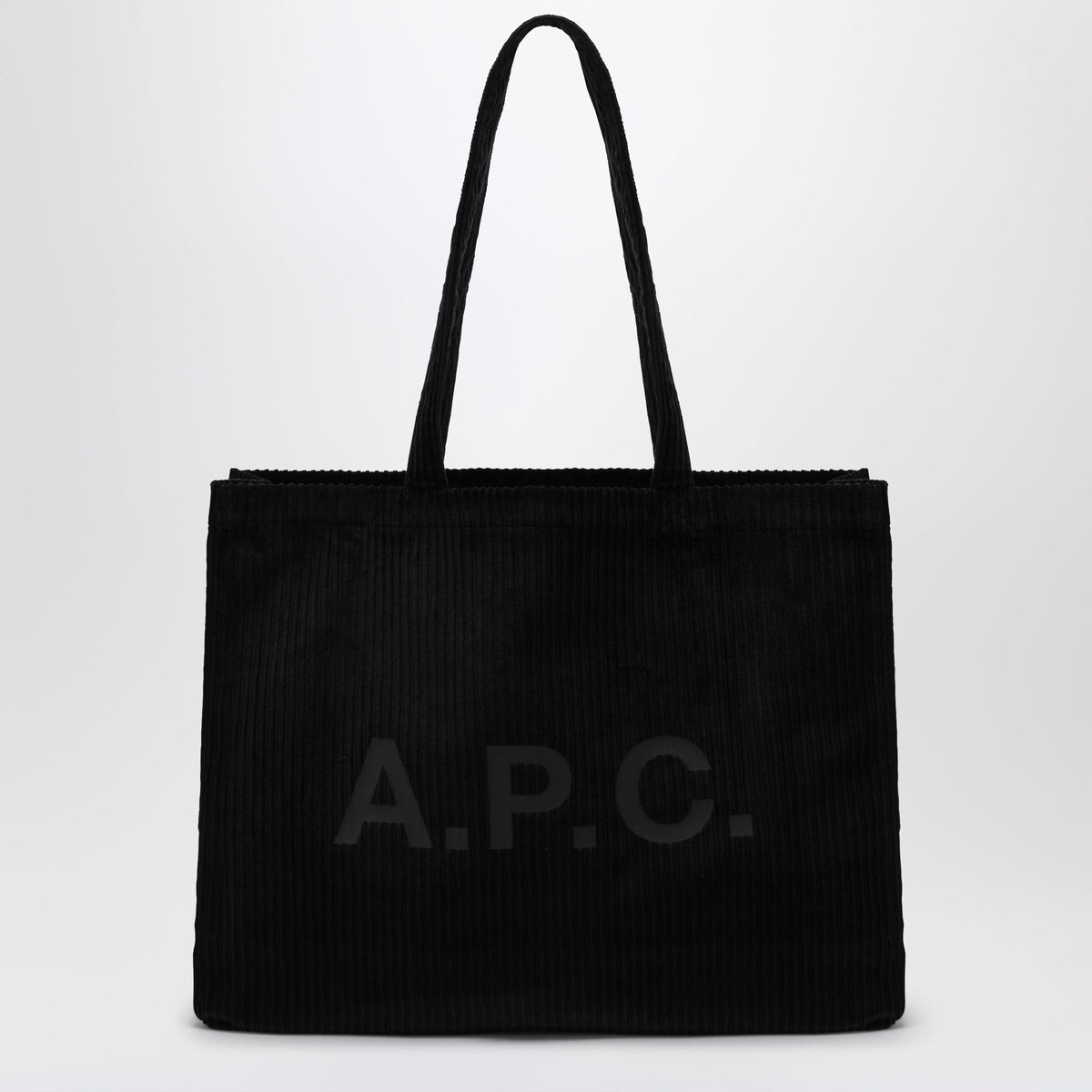 A.P.C. Black Lou Large Tote Bag In Corduroy Women A.P.C.
