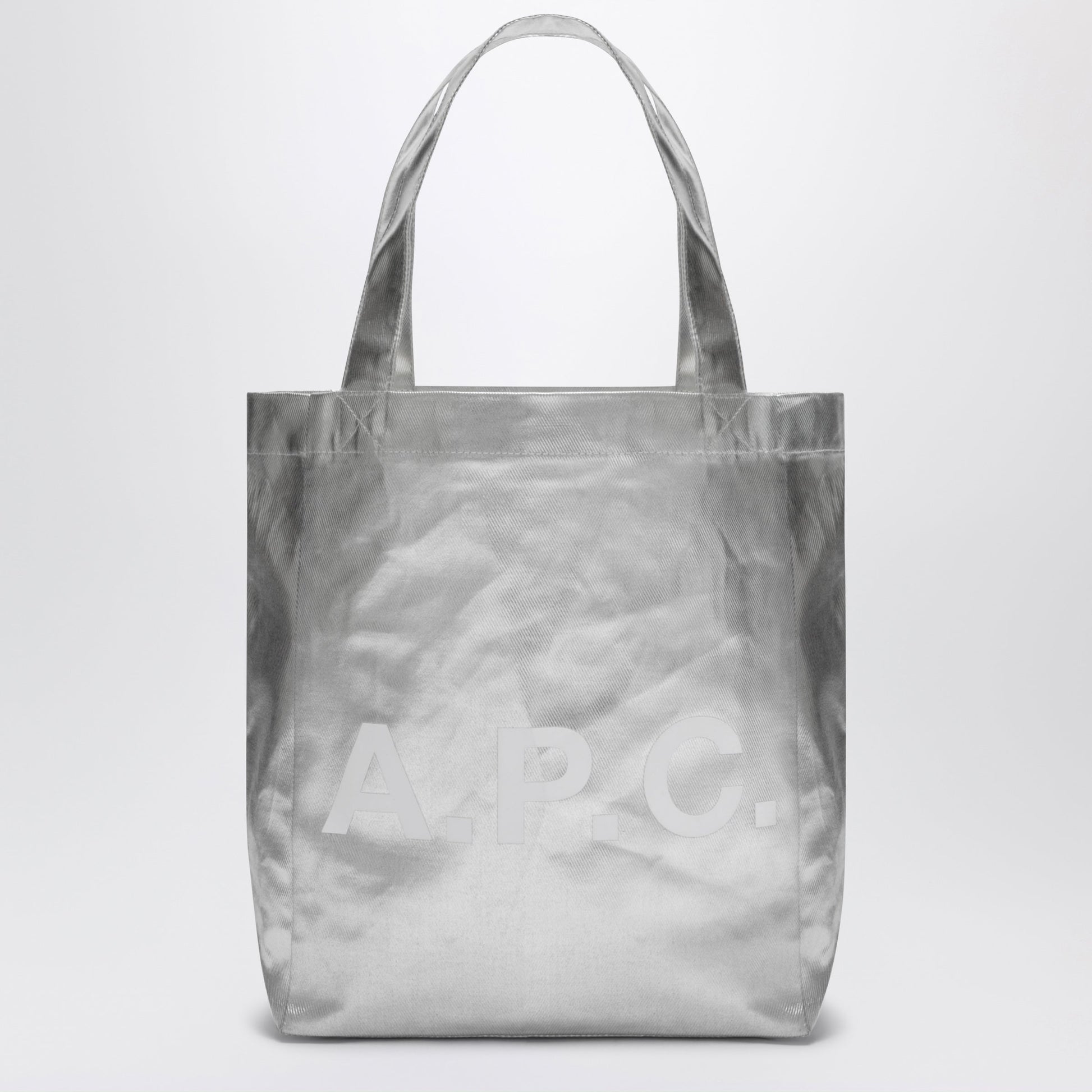 A.P.C. Small Lou Metallic Silver Tote Bag Women A.P.C.