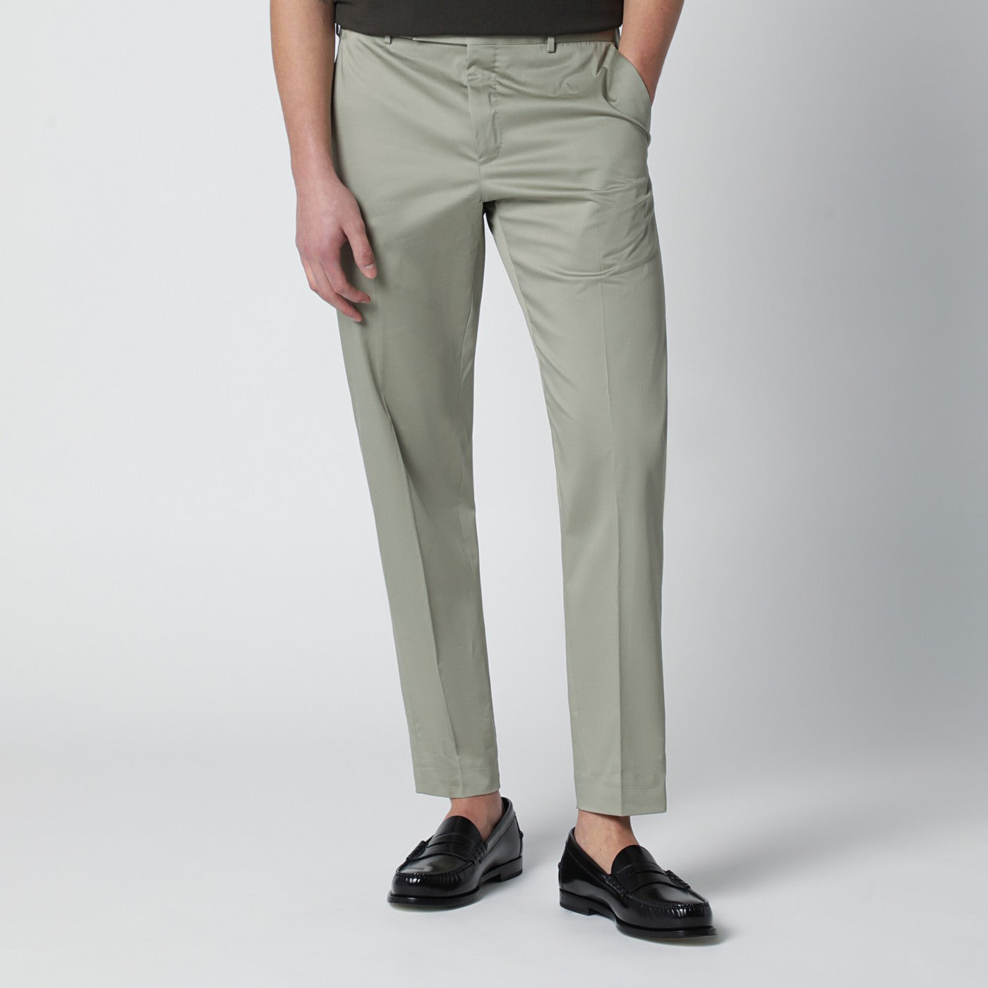 Pt Torino Sage Green Cotton-Blend Trousers Men PT Torino