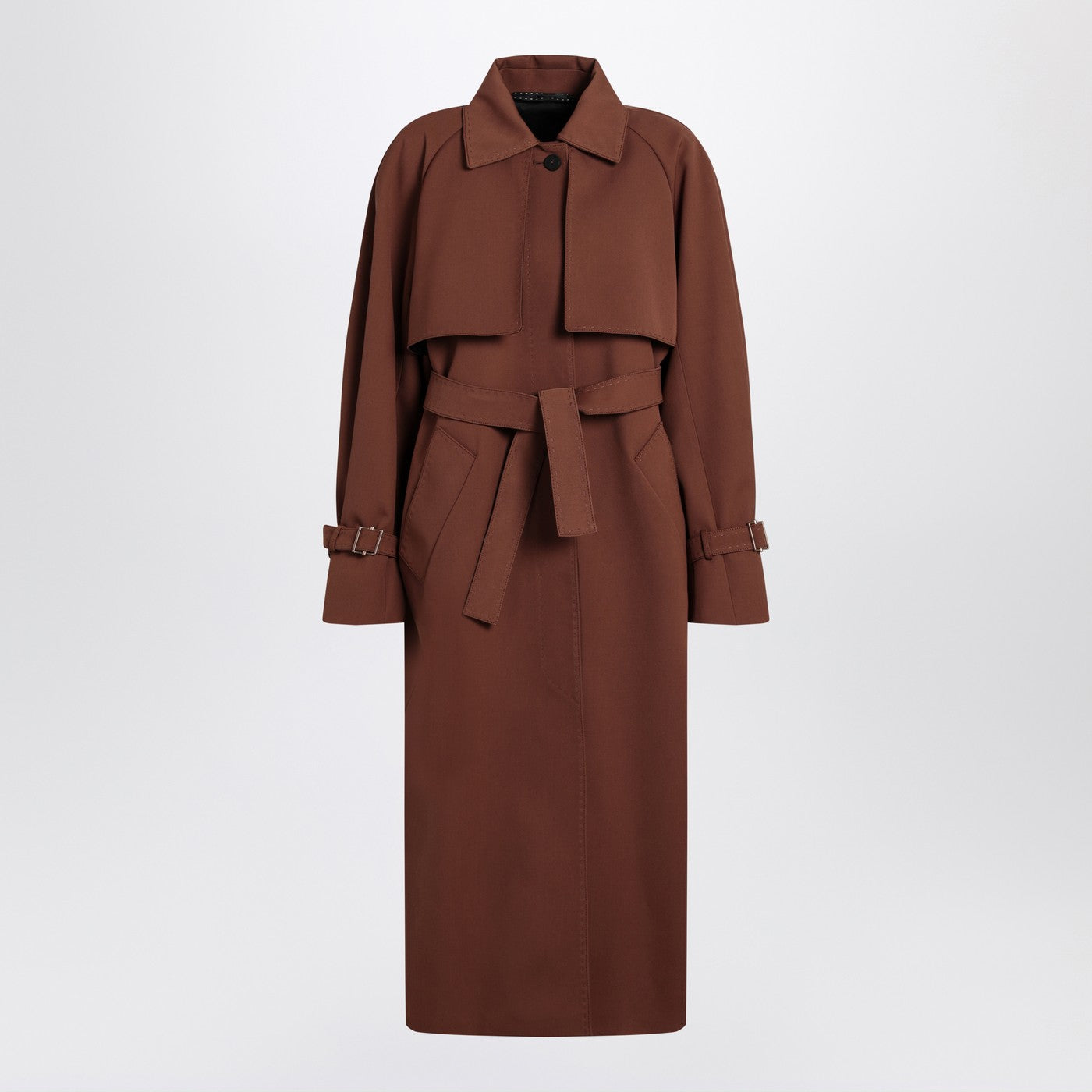 Max Mara Atelier Brown Rainproof Gabardine Trench Coat Women Max Mara Atelier