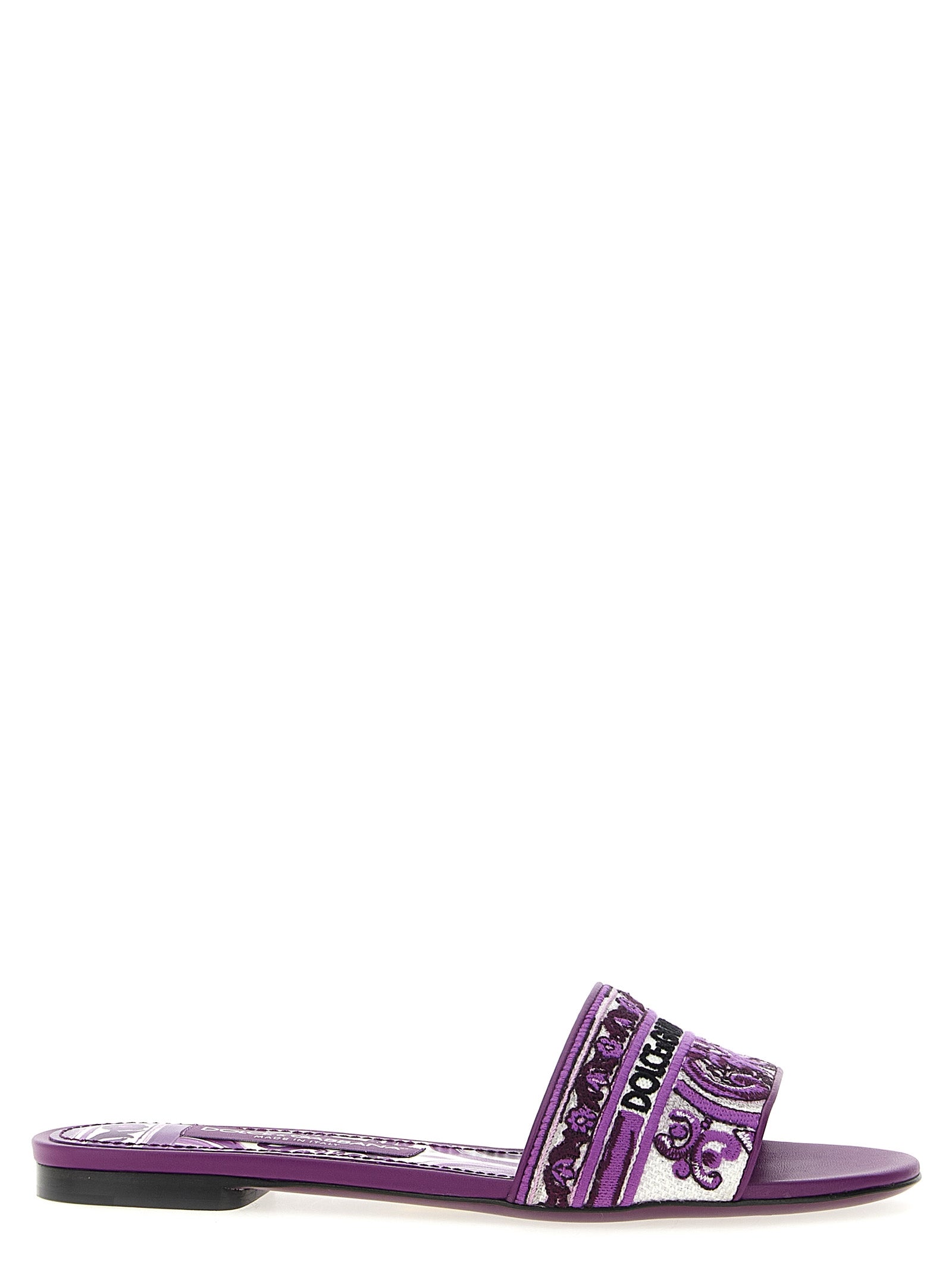 Dolce & Gabbana Women 'Maiolica' Embroidery Slides DOLCE & GABBANA
