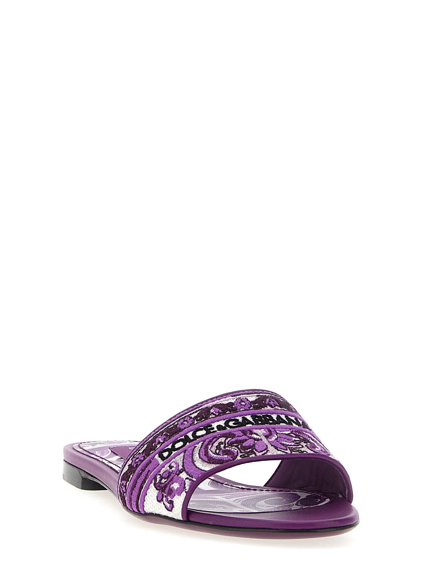 Dolce & Gabbana Women 'Maiolica' Embroidery Slides DOLCE & GABBANA