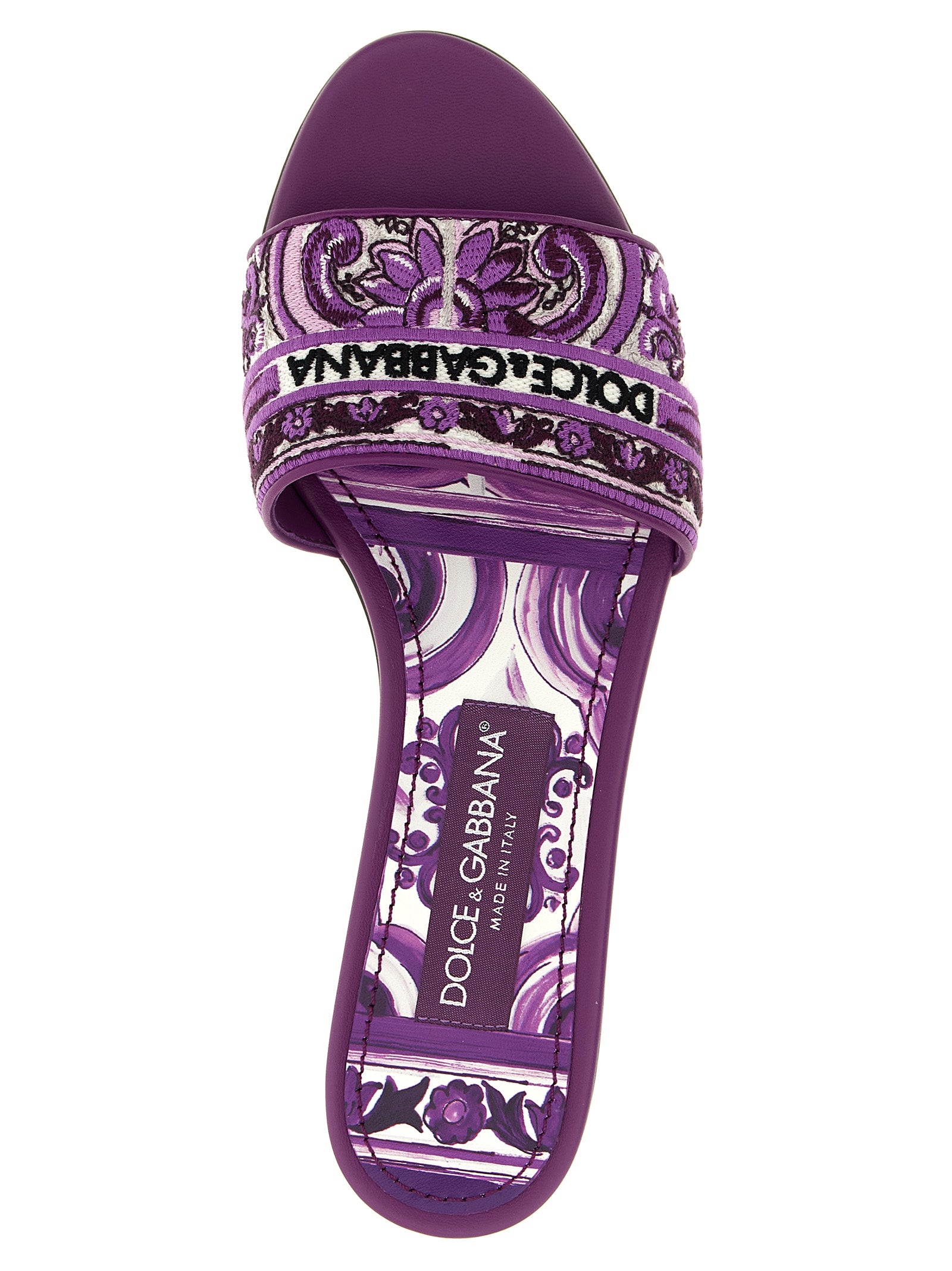 Dolce & Gabbana Women 'Maiolica' Embroidery Slides DOLCE & GABBANA