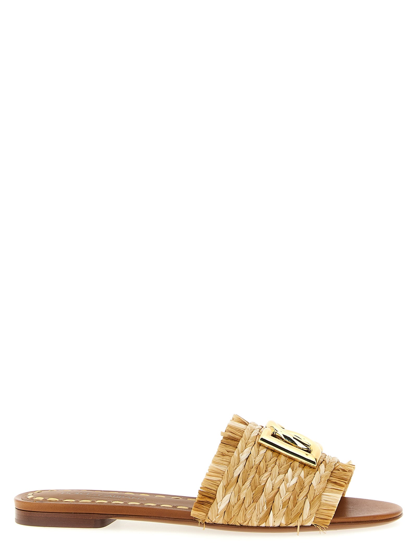Dolce & Gabbana Women Raffia Braid Slides DOLCE & GABBANA
