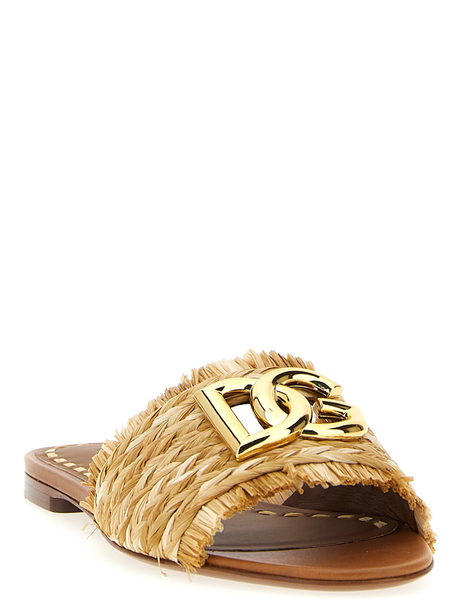 Dolce & Gabbana Women Raffia Braid Slides DOLCE & GABBANA