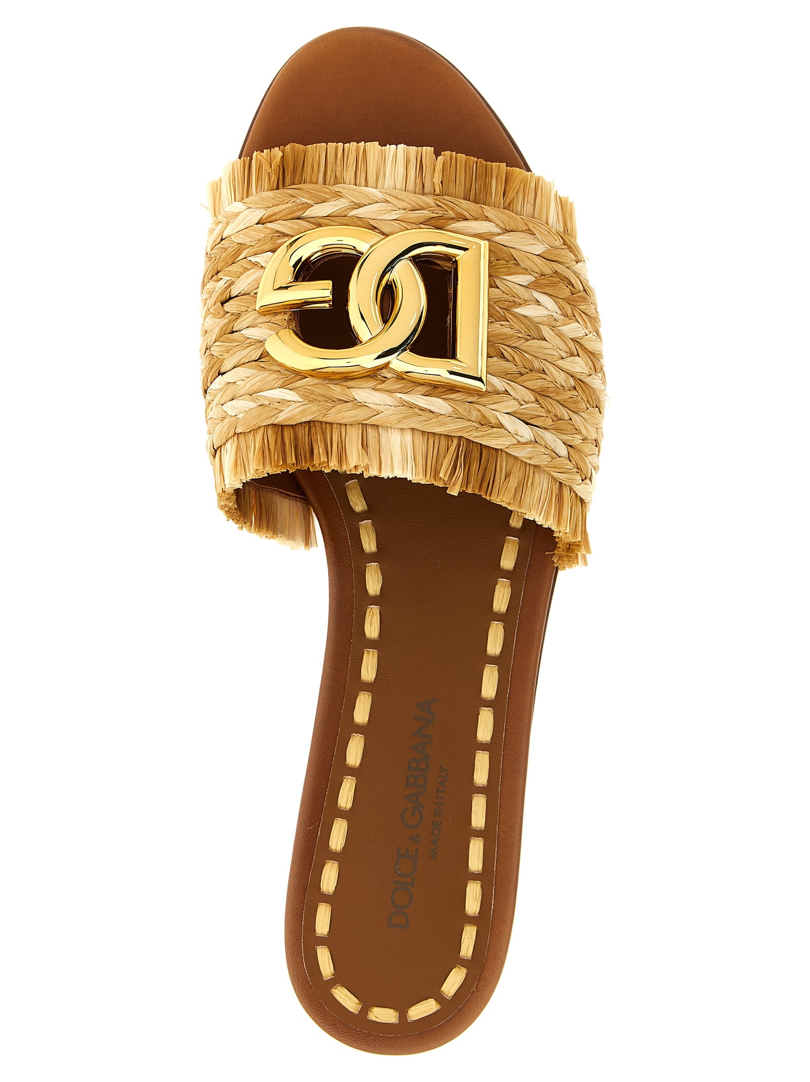 Dolce & Gabbana Women Raffia Braid Slides DOLCE & GABBANA