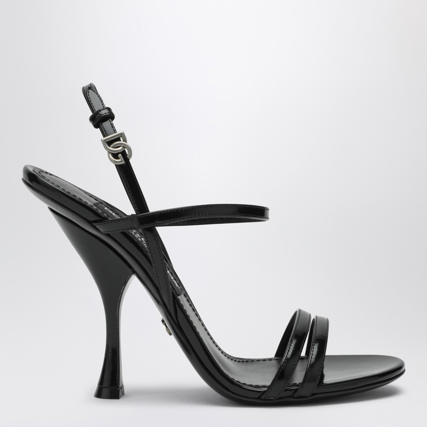 Dolce&Gabbana Black Polished Calf Leather Sandals Women DOLCE & GABBANA