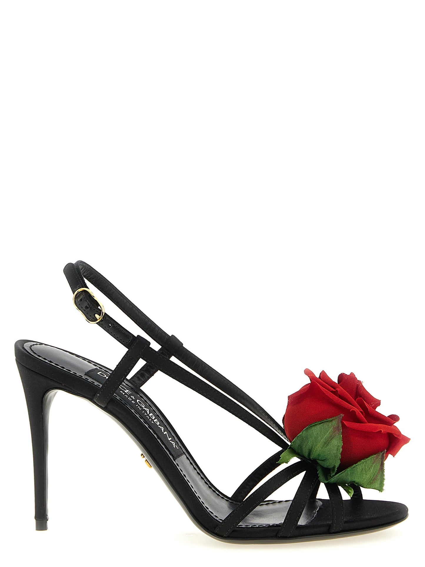 Dolce & Gabbana Women Satin Sandals With Flower DOLCE & GABBANA