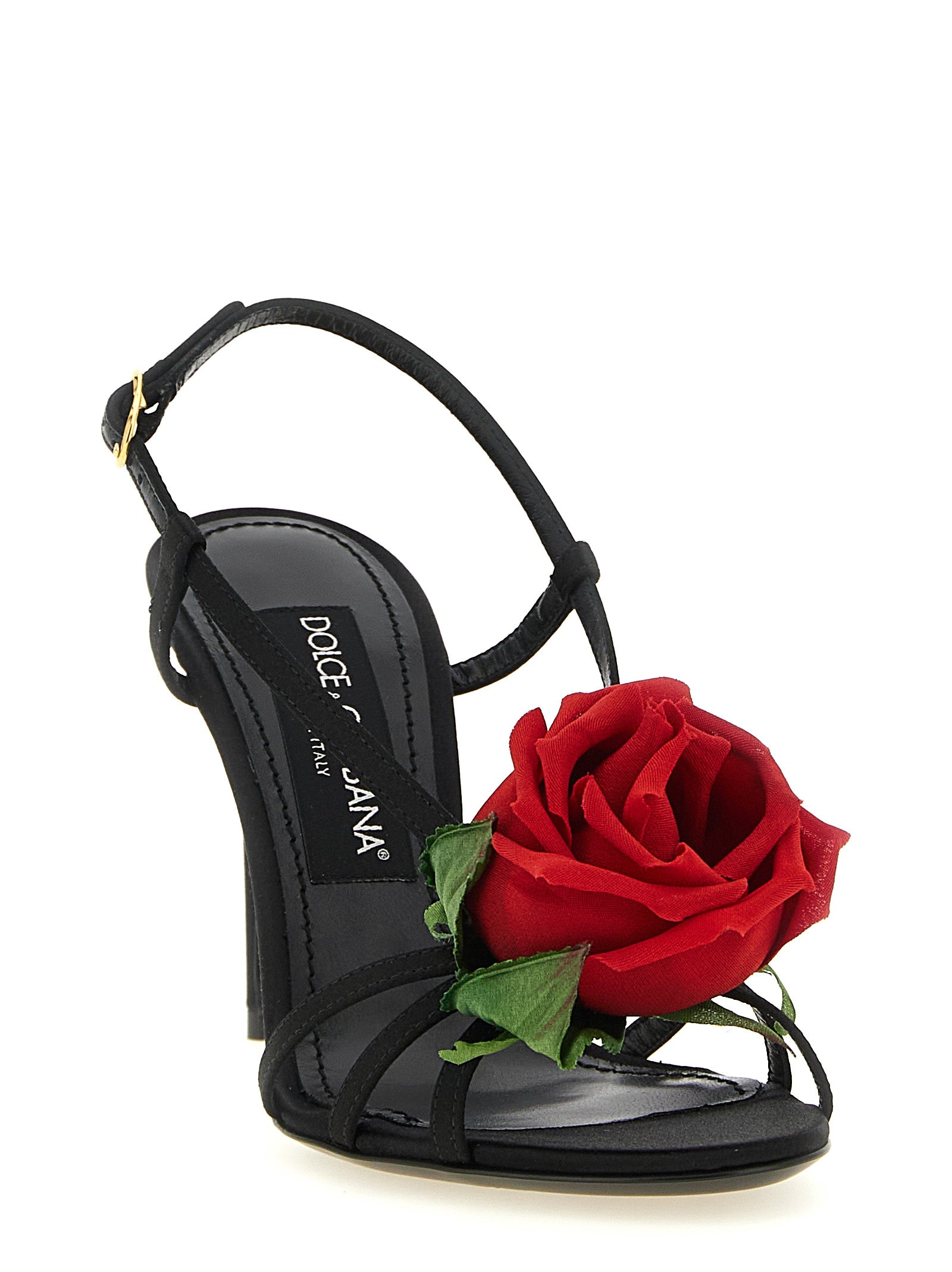Dolce & Gabbana Women Satin Sandals With Flower DOLCE & GABBANA