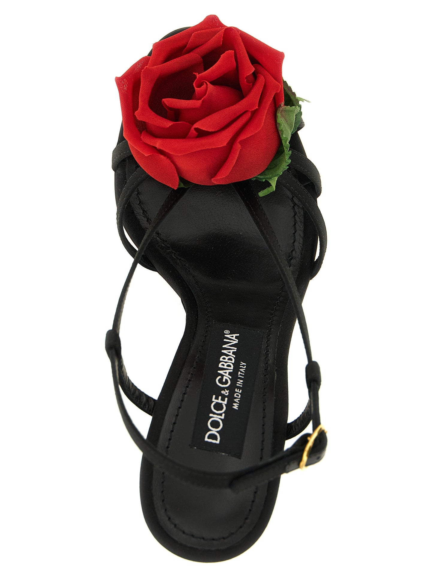 Dolce & Gabbana Women Satin Sandals With Flower DOLCE & GABBANA