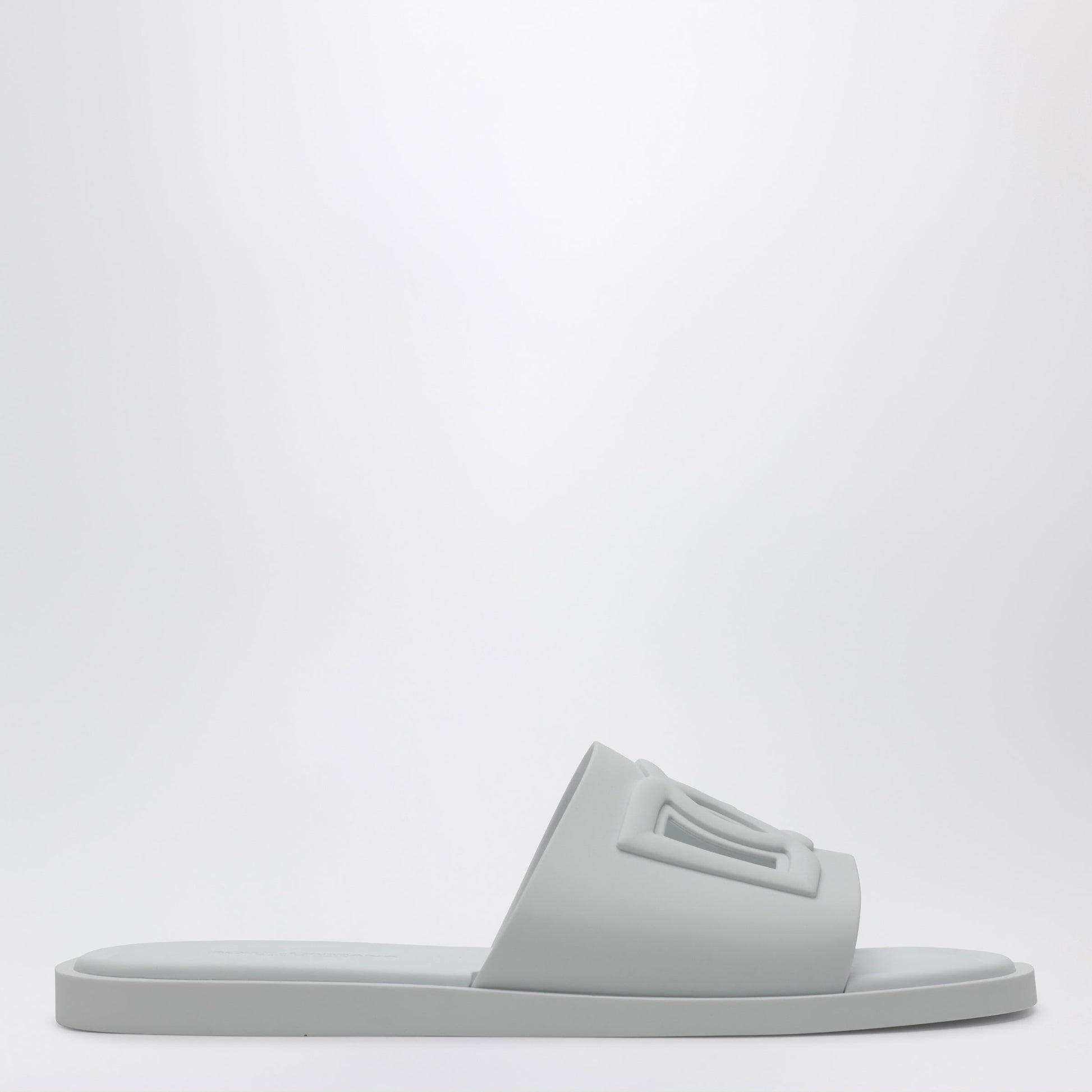 Dolce&Gabbana Optical White Rubber Beachwear Slides Men DOLCE & GABBANA