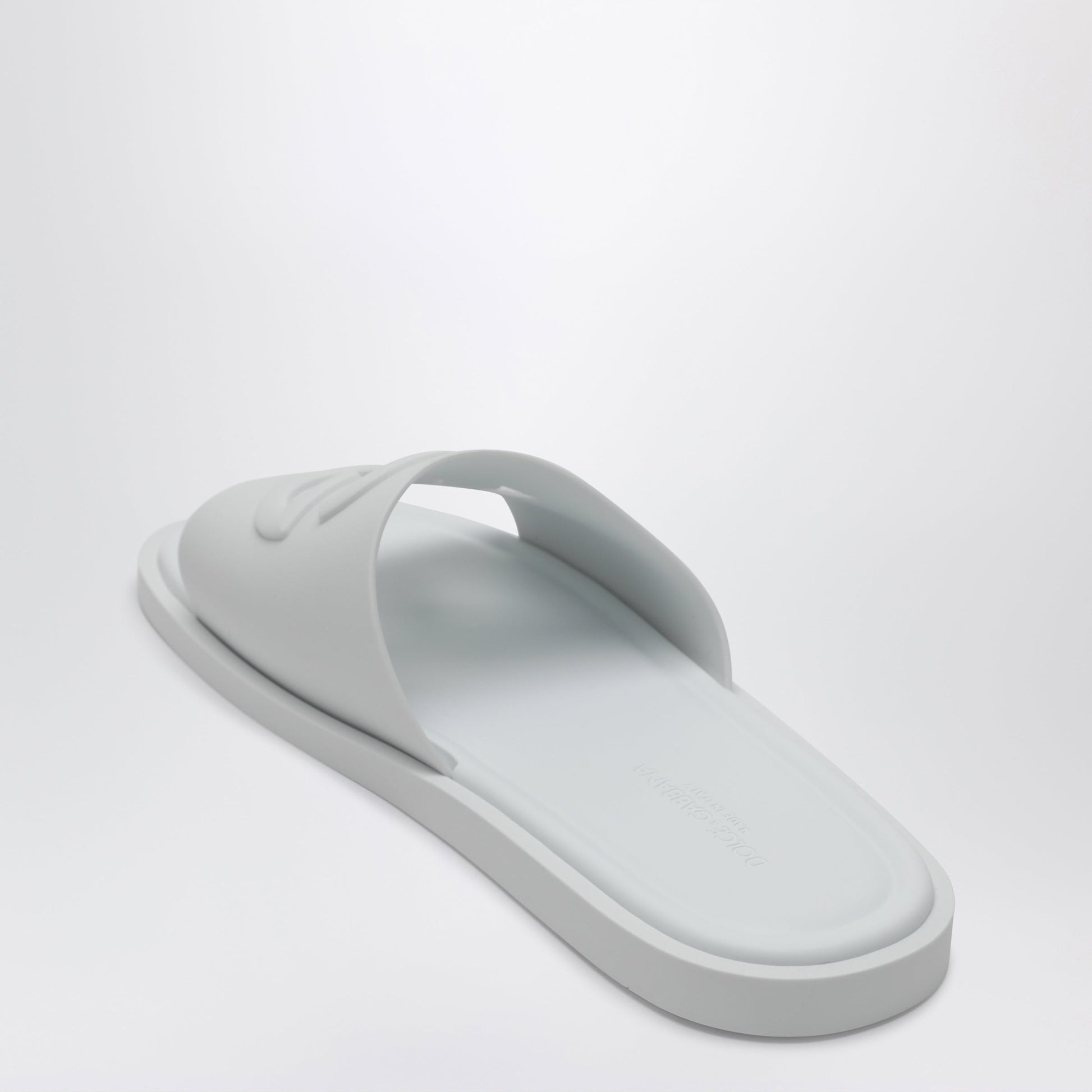 Dolce&Gabbana Optical White Rubber Beachwear Slides Men DOLCE & GABBANA