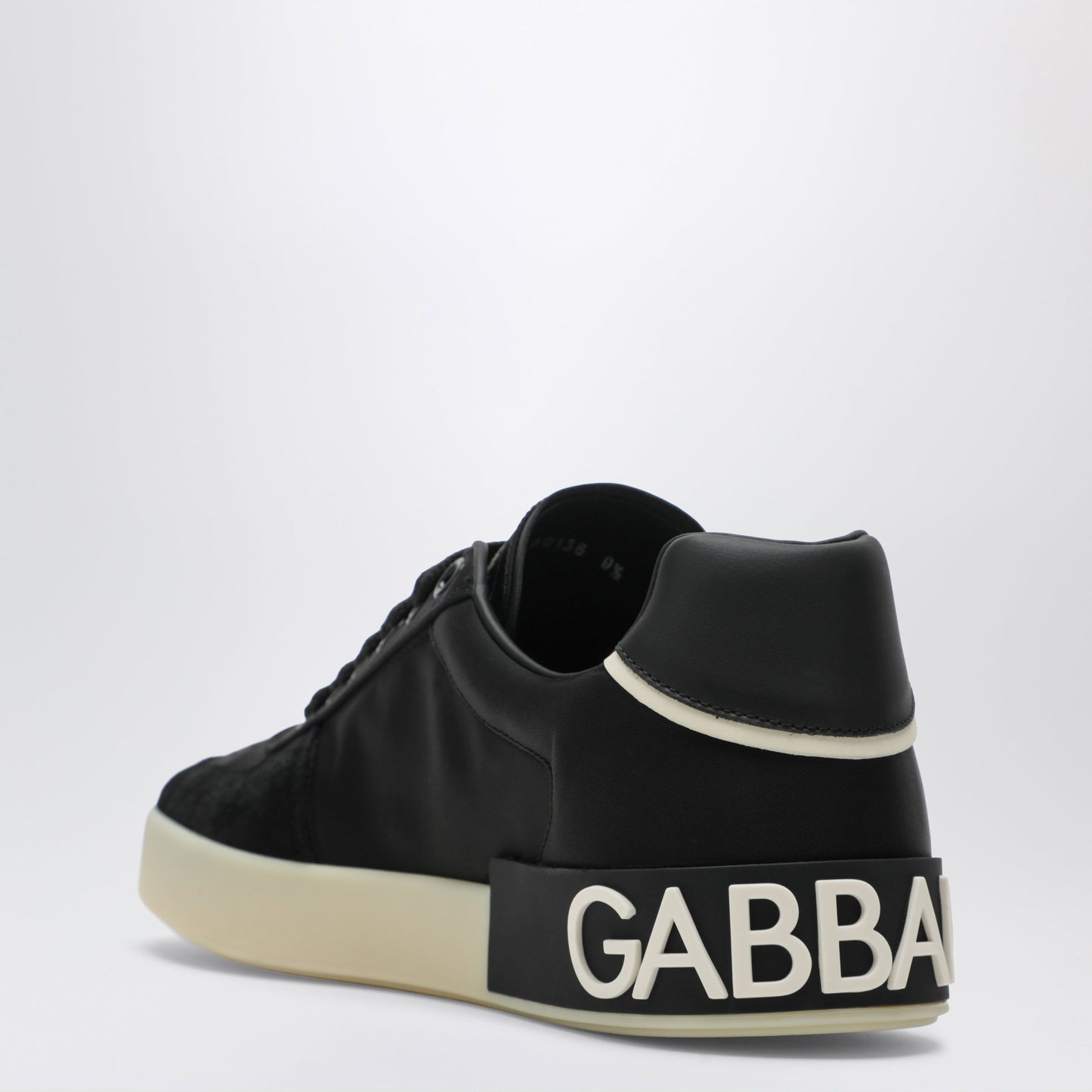 Dolce&Gabbana Portofino Panelled Sneakers In Black Leather Men DOLCE & GABBANA