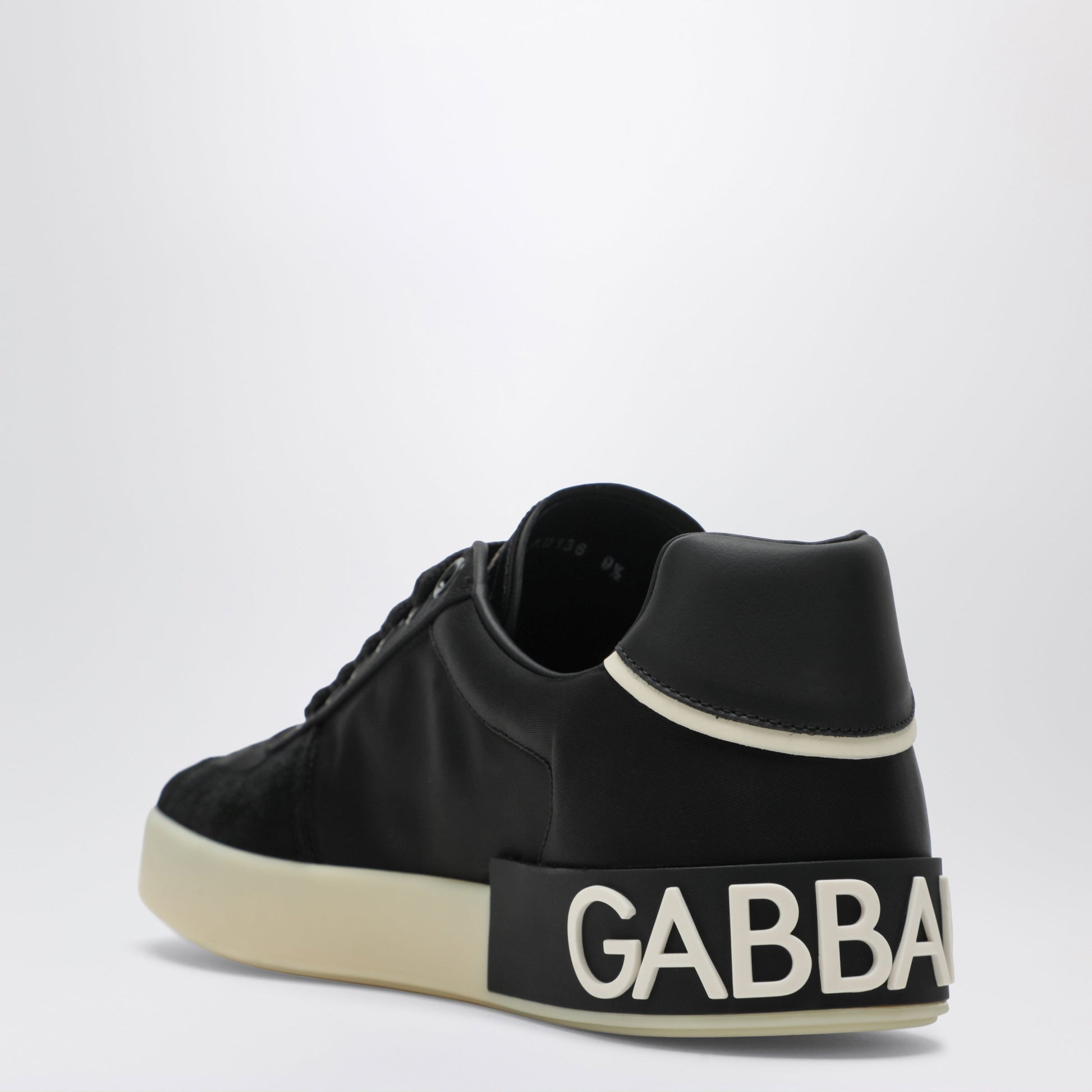 Dolce&Gabbana Portofino Panelled Sneakers In Black Leather Men DOLCE & GABBANA