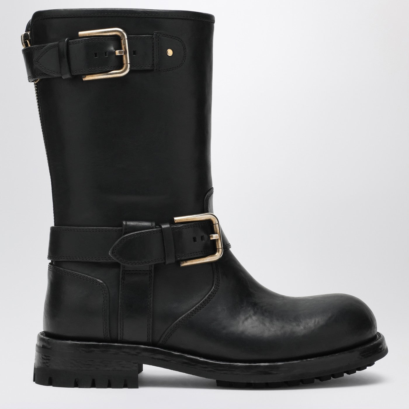 Dolce&Gabbana Black Leather Boot With Buckles Women DOLCE & GABBANA