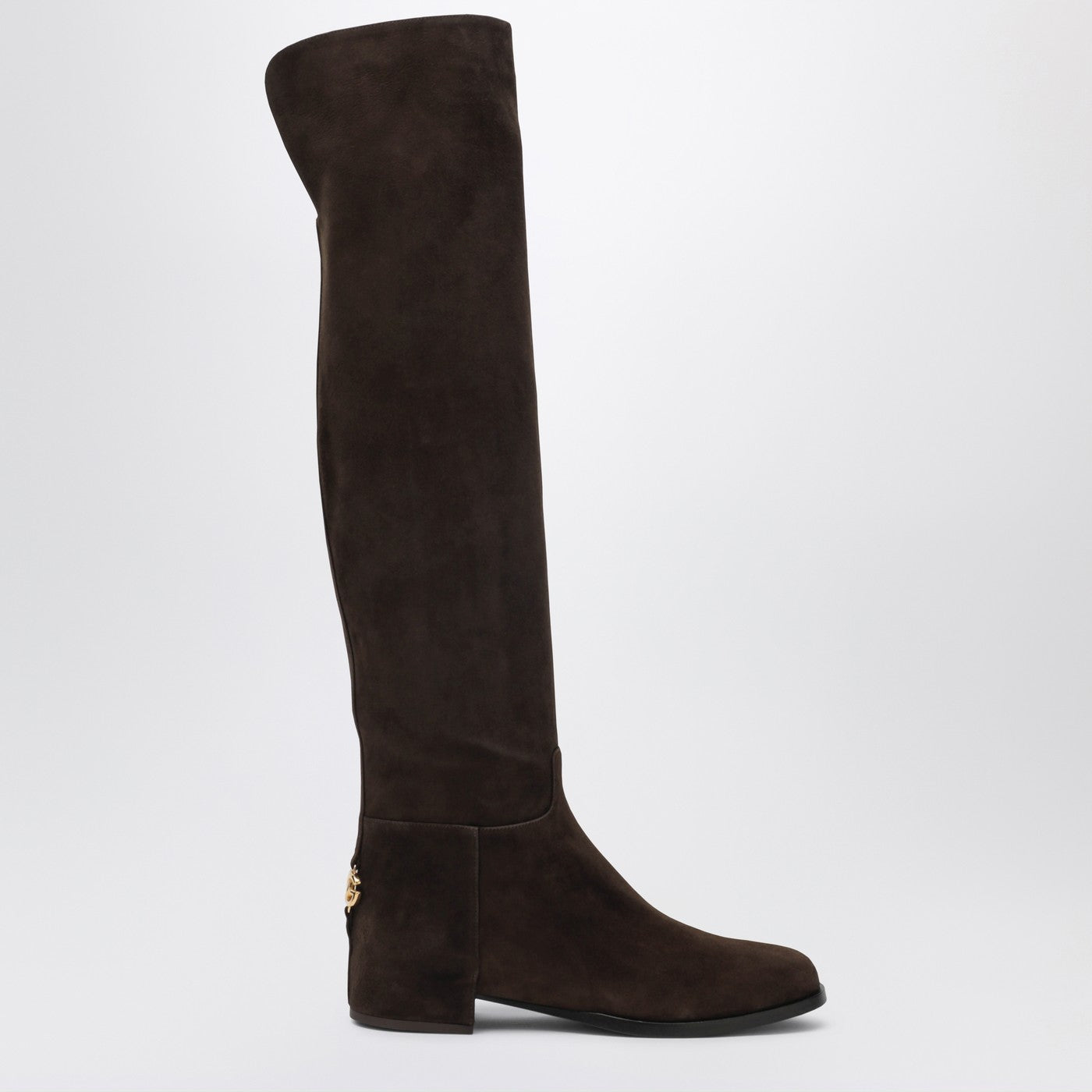 Dolce&Gabbana High Suede Boot In Ebony Brown Women DOLCE & GABBANA