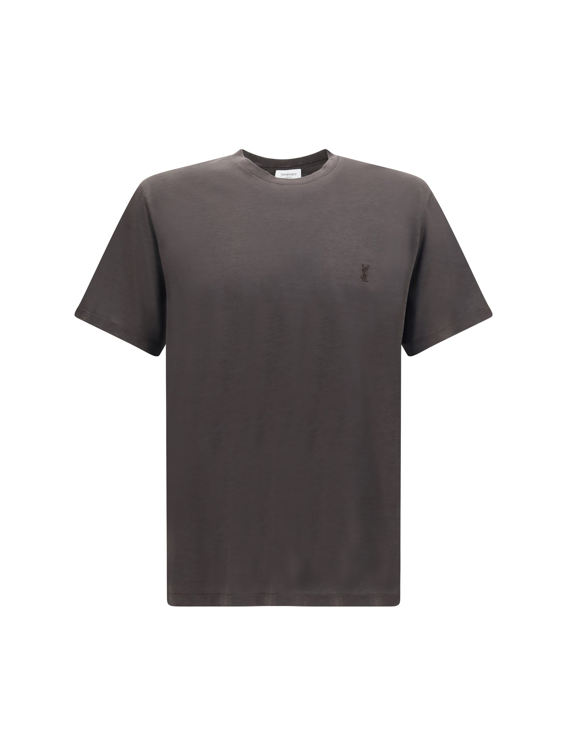 Saint Laurent Men Cassandre Silk And Cotton T-Shirt SAINT LAURENT
