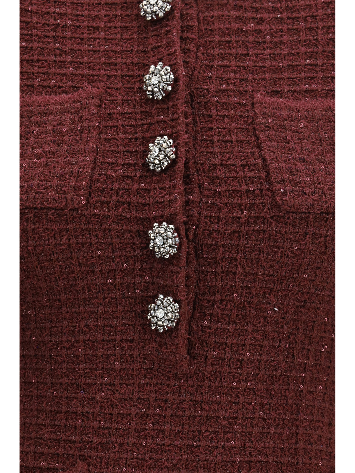 Self-Portrait Women Textured Knit Mini Dress With Statement Buttons SELF-PORTRAIT