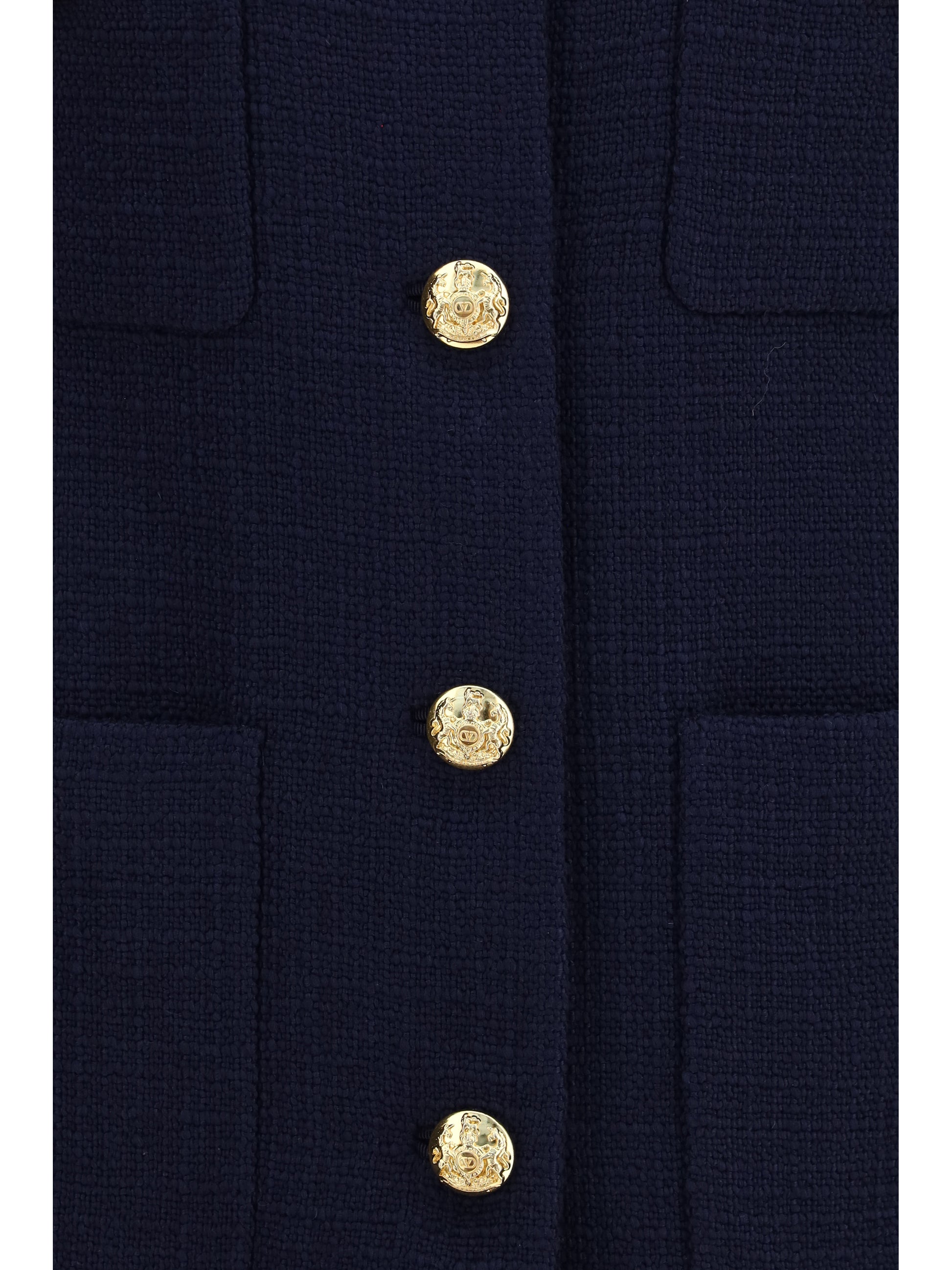 Valentino Women Wool Tweed Caban Coat VALENTINO