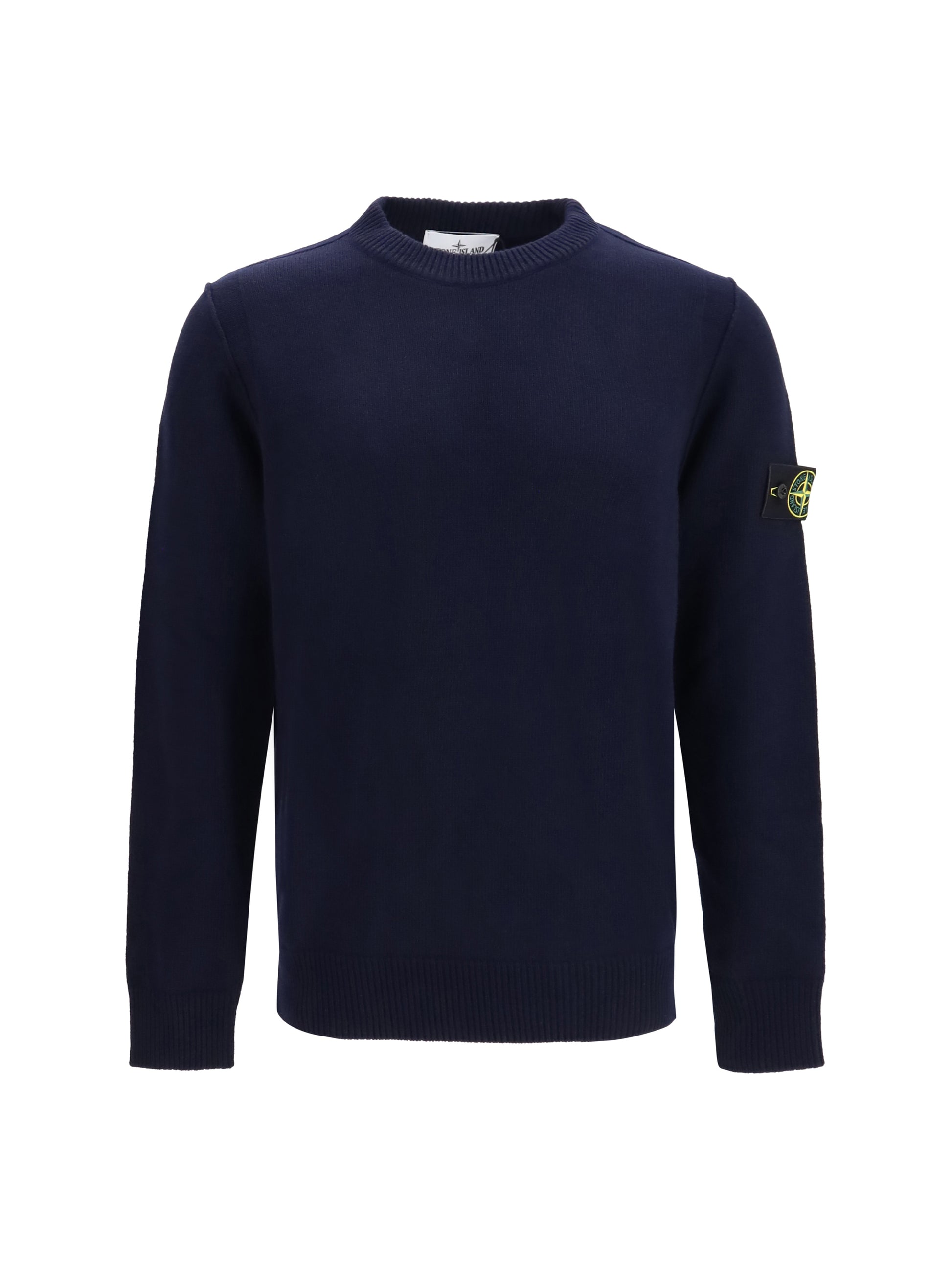 Stone Island Men Sweater Crewneck With Logo Patch On The Sleeve STONE ISLAND