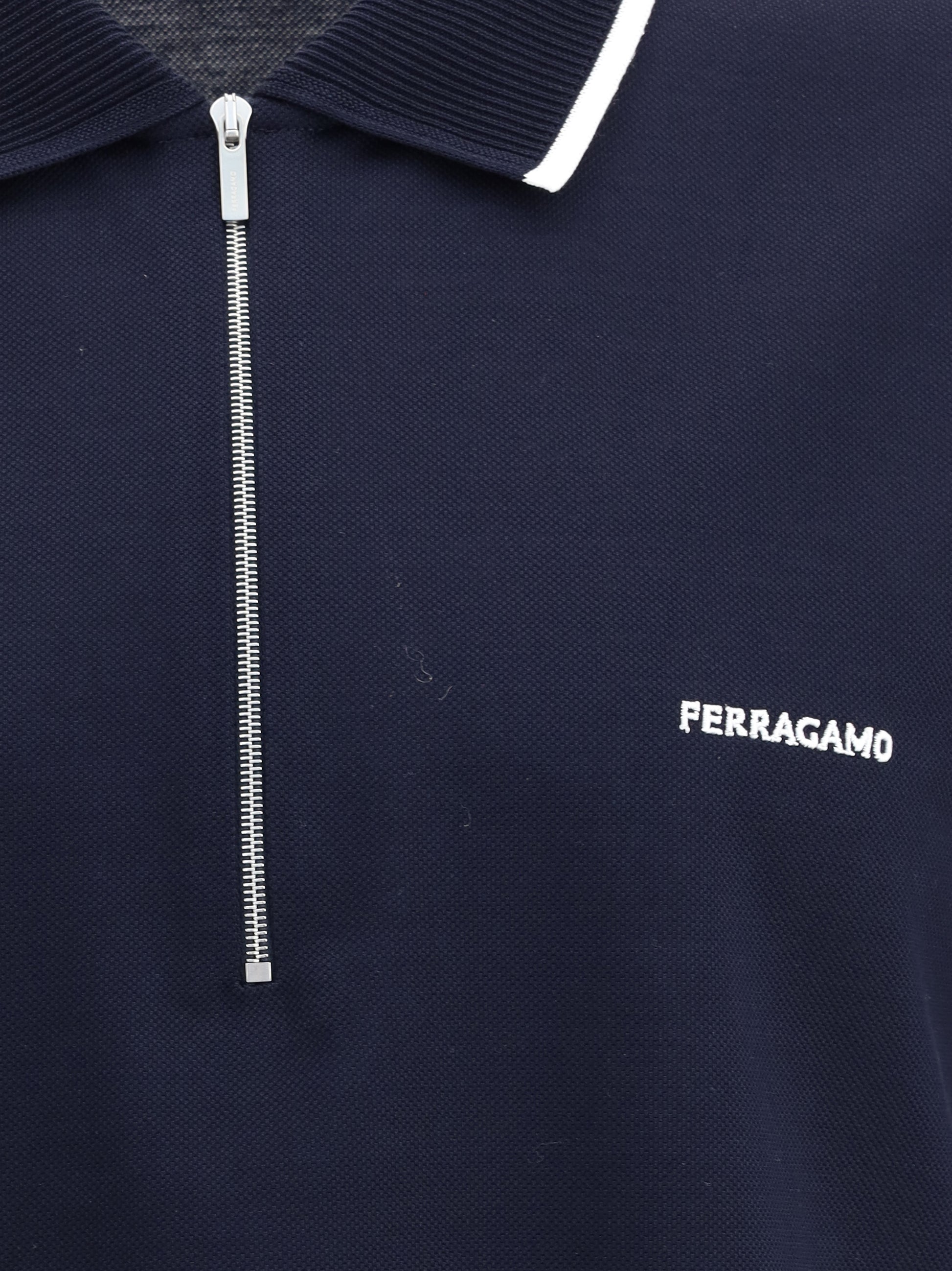 Ferragamo Men Cotton Zip Polo FERRAGAMO