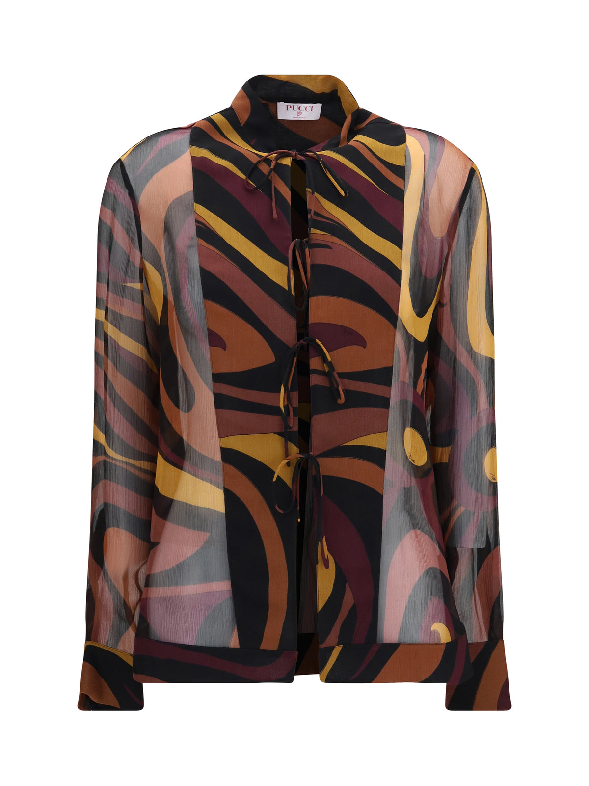 Pucci Women Creponne Shirt In Marmo Print PUCCI