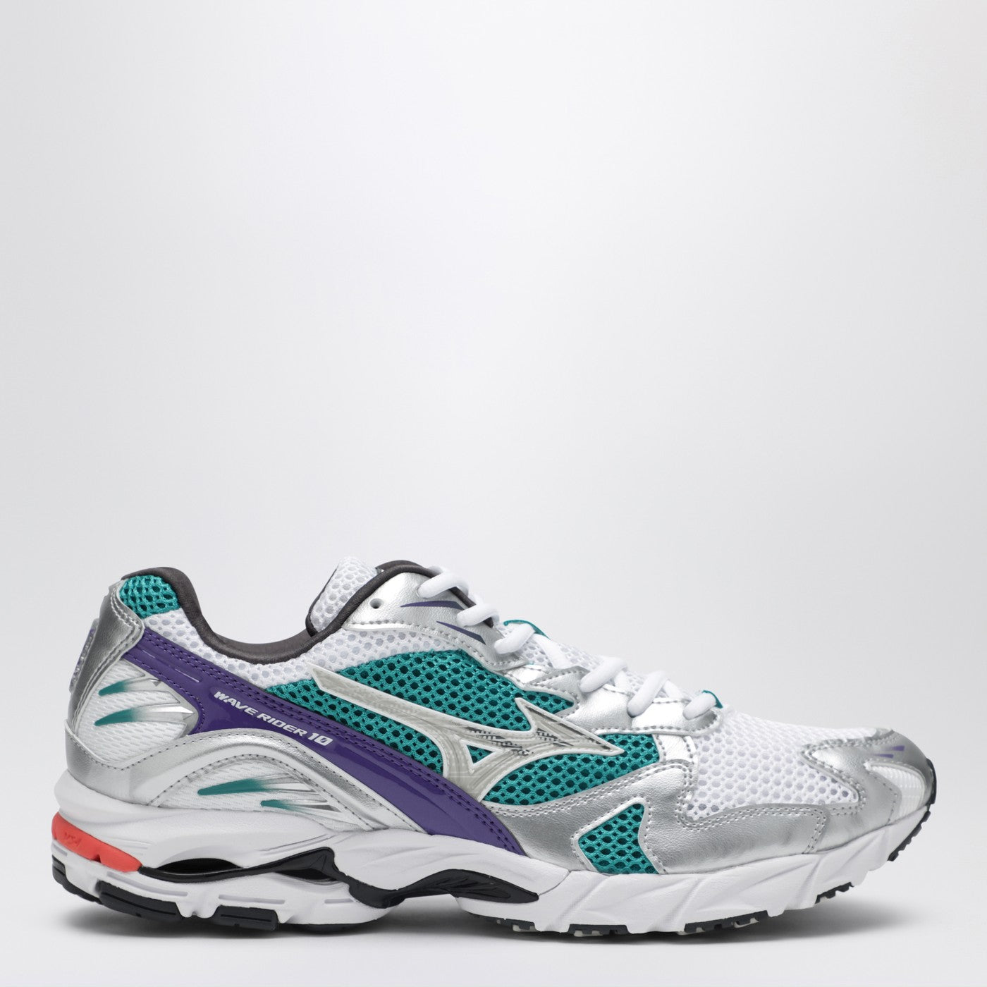 Mizuno Slwave Rider 10 Sneakers White/Silver/Teal Blue Men Mizuno