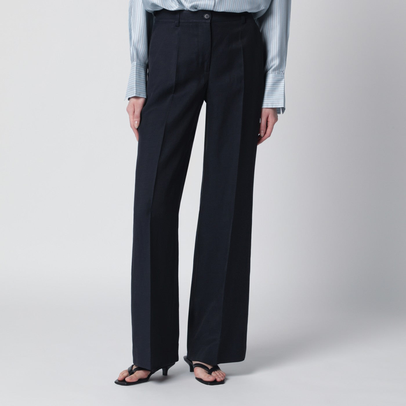 P.A.R.O.S.H. Blue Viscose Trousers Women P.A.R.O.S.H.