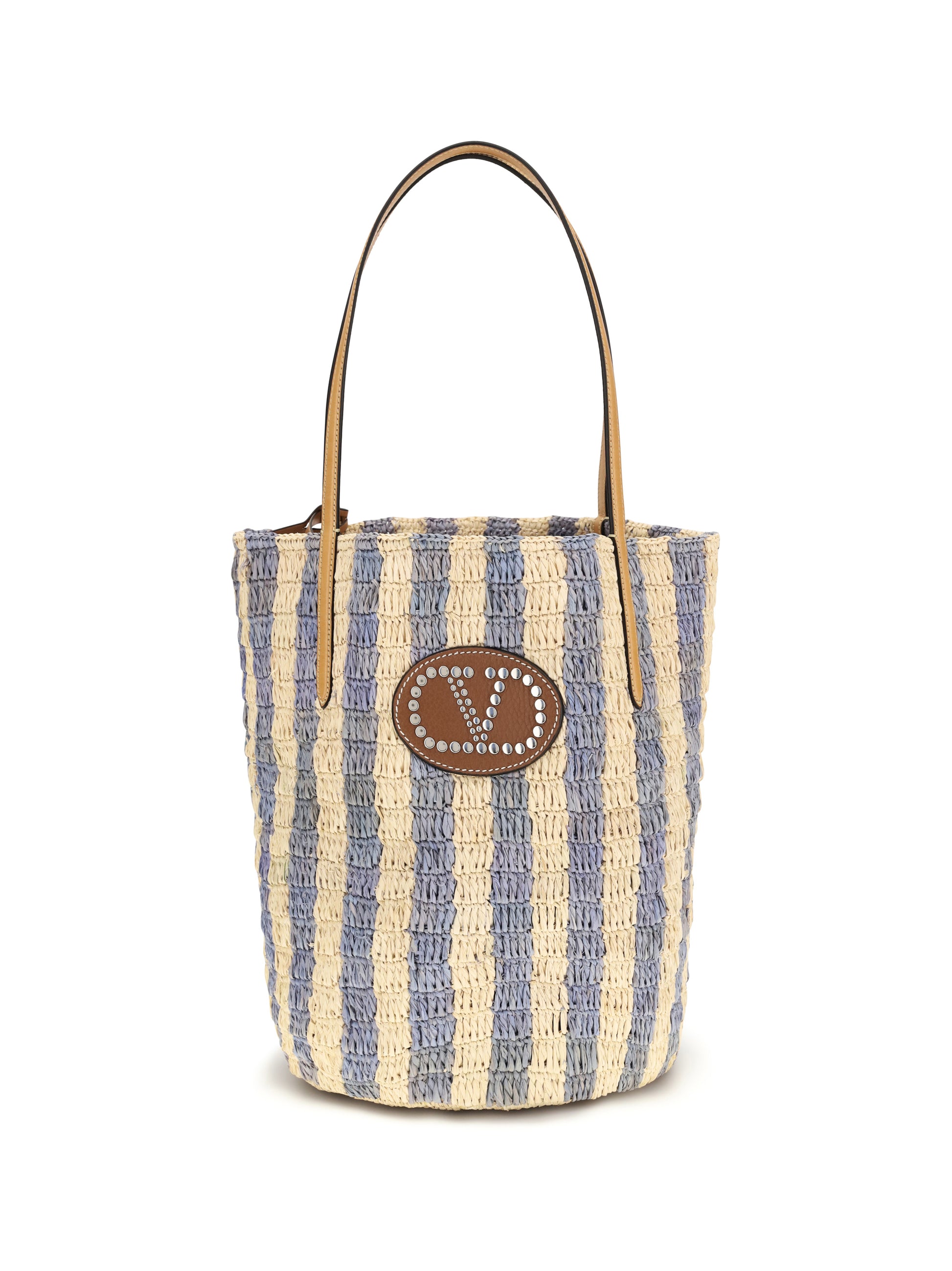 Valentino Garavani Women Striped Raffia Bucket Bag VALENTINO GARAVANI