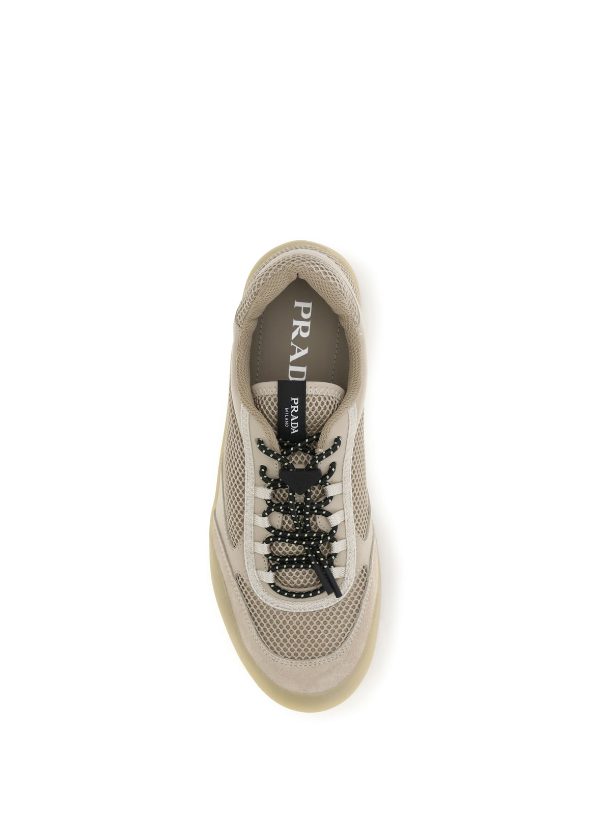 Prada Women Speedrock Mesh And Leather Sneakers PRADA