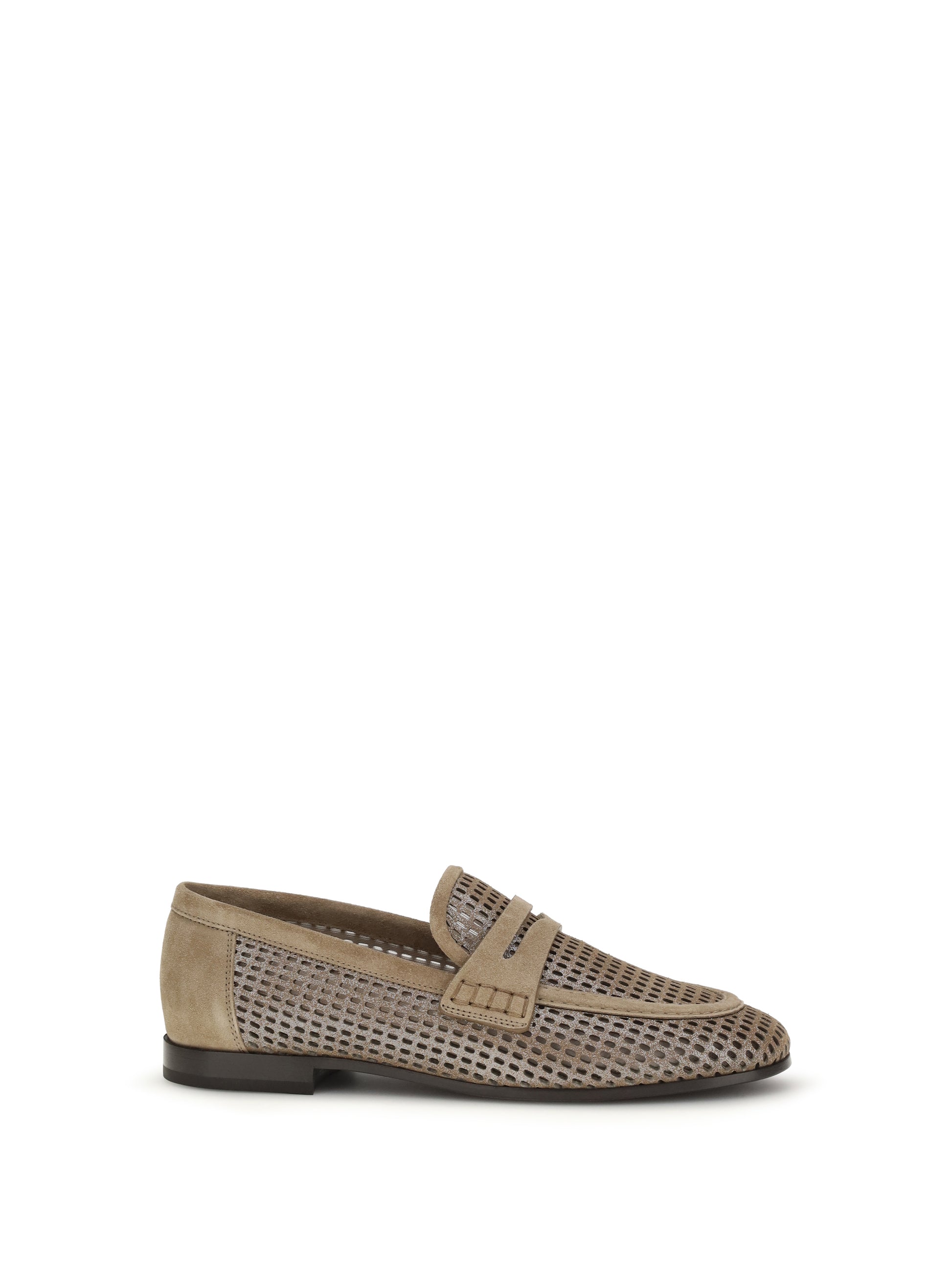 Brunello Cucinelli Women Sparkling Net Leather Loafers BRUNELLO CUCINELLI
