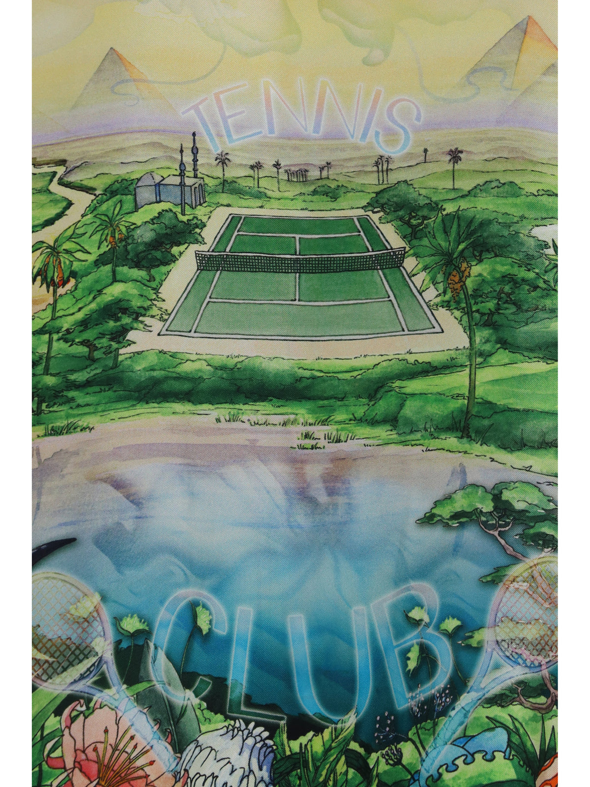 Casablanca Men Tennis Club Printed Silk Twill Shirt CASABLANCA
