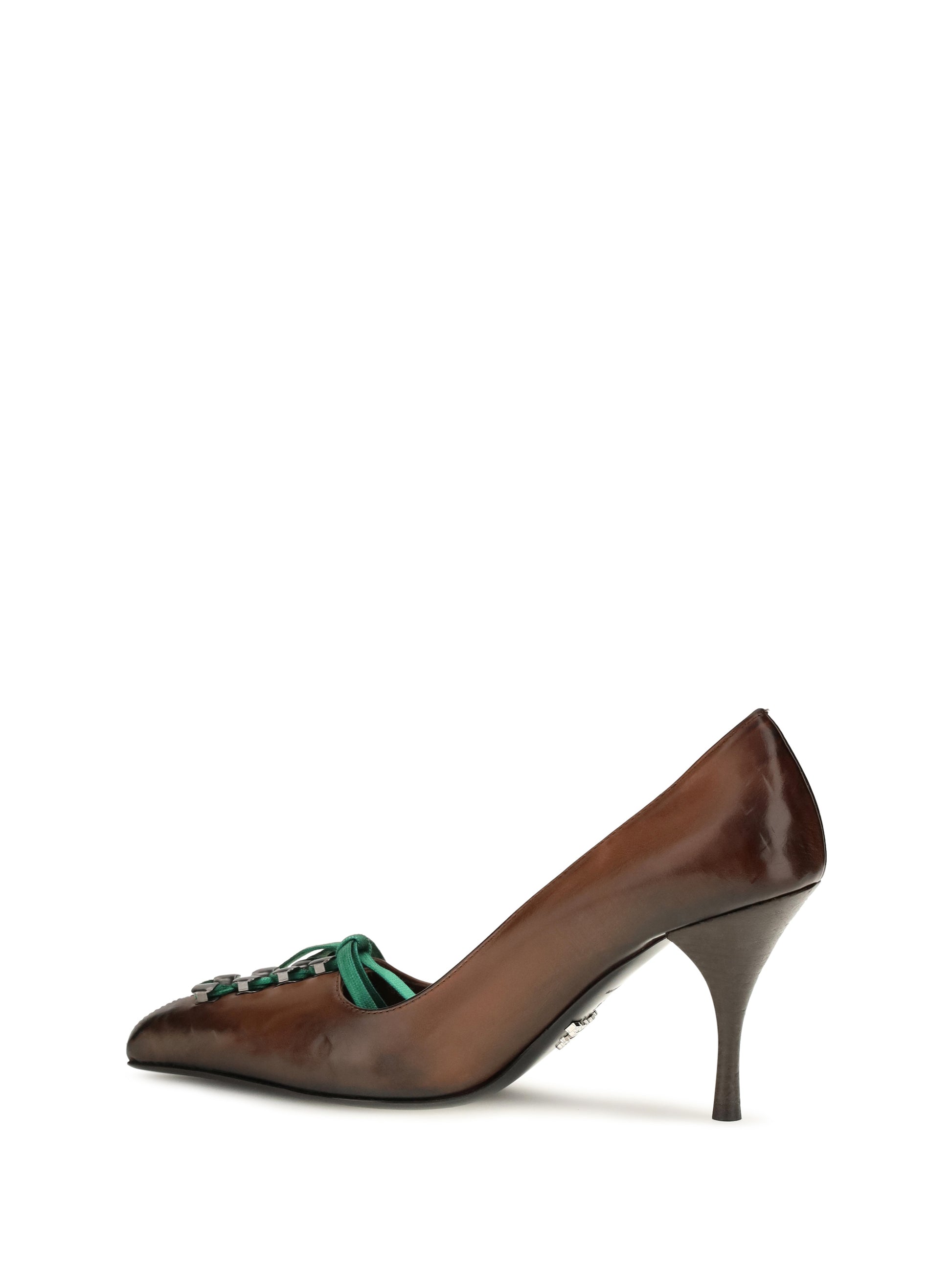 Prada Women Leather Lace-Up Pumps PRADA
