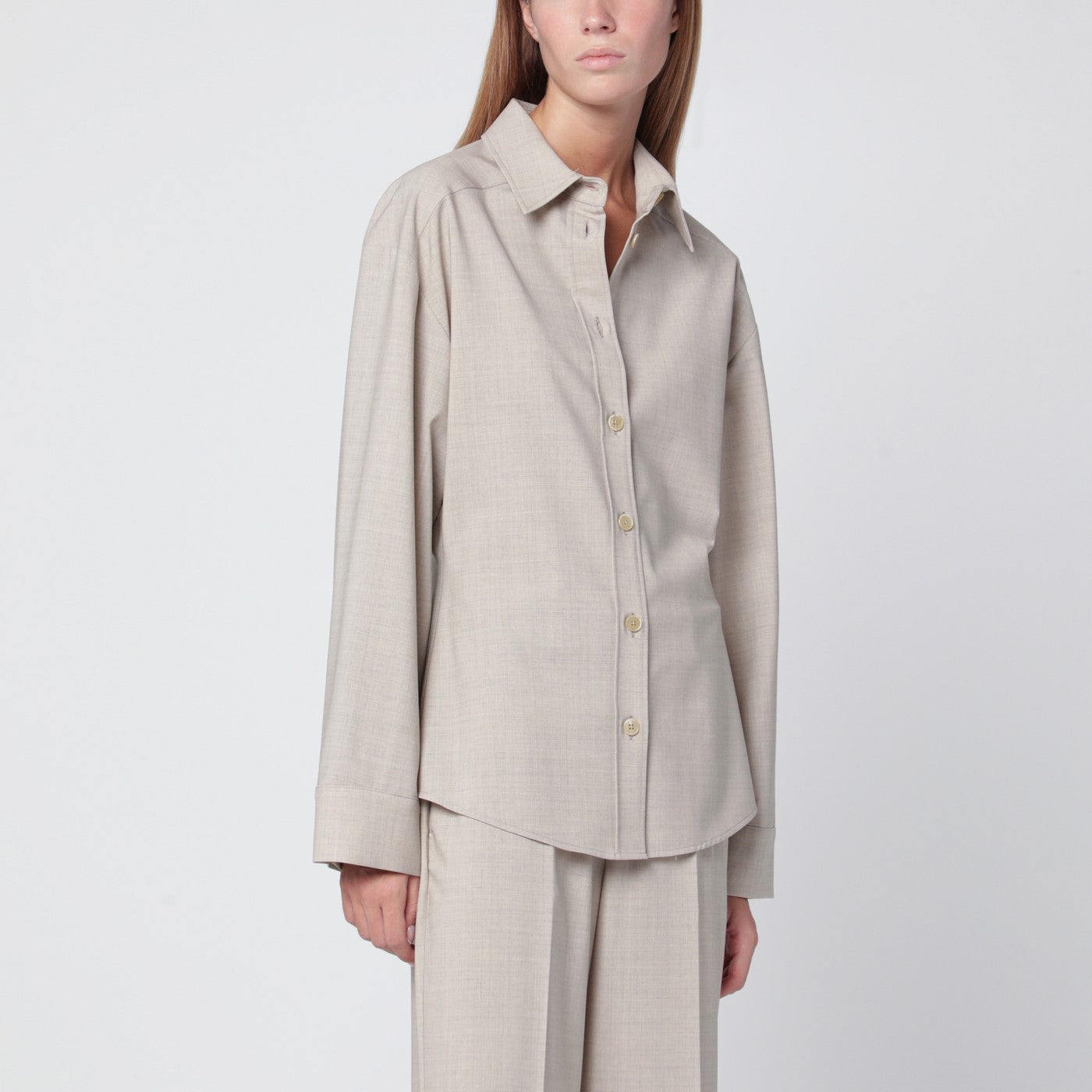 P.A.R.O.S.H. Stucco-Coloured Wool Shirt Women P.A.R.O.S.H.