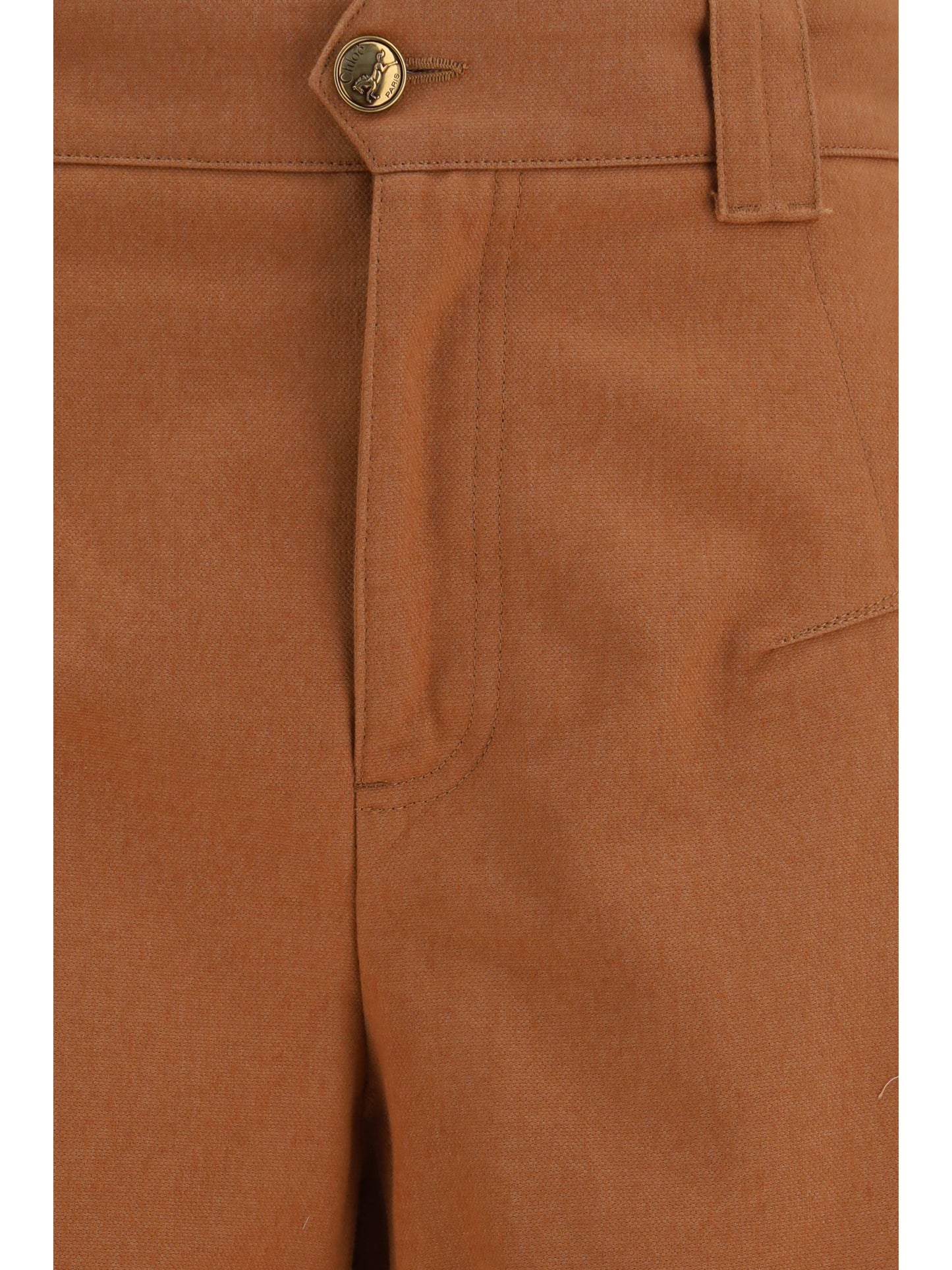 Chloé Women Cotton Canvas Barrel-Leg Pants CHLOE