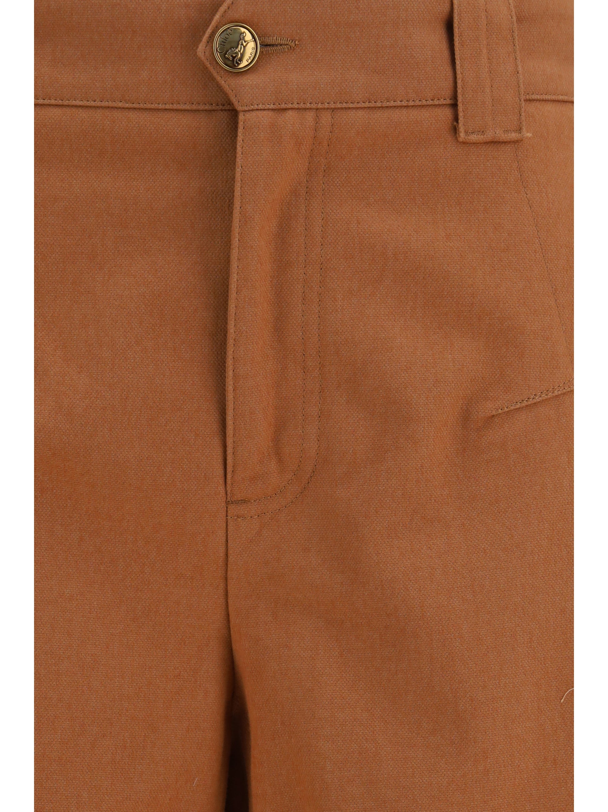 Chloé Women Cotton Canvas Barrel-Leg Pants CHLOE