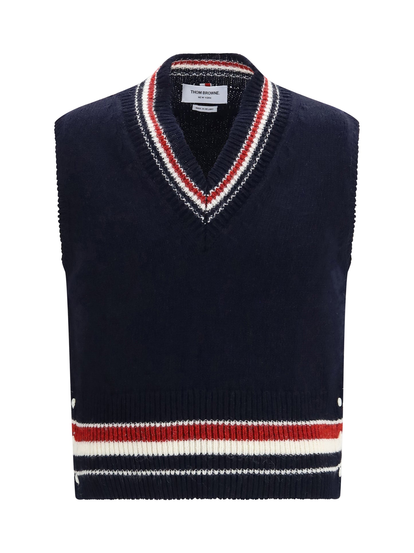 Thom Browne Men Hector Jersey V-Neck Vest THOM BROWNE