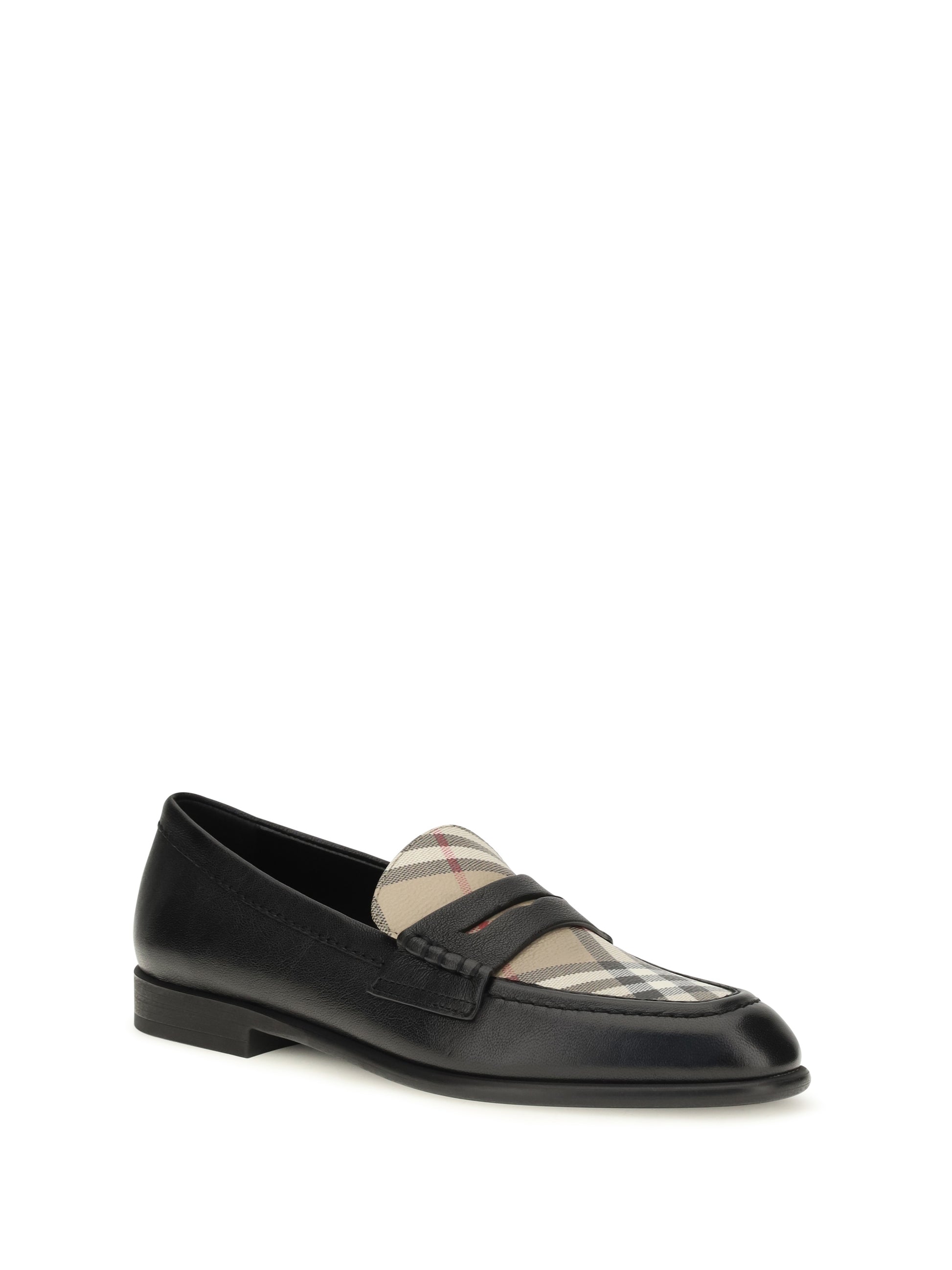 Burberry Women Opal Leather And Check Loafers BURBERRY