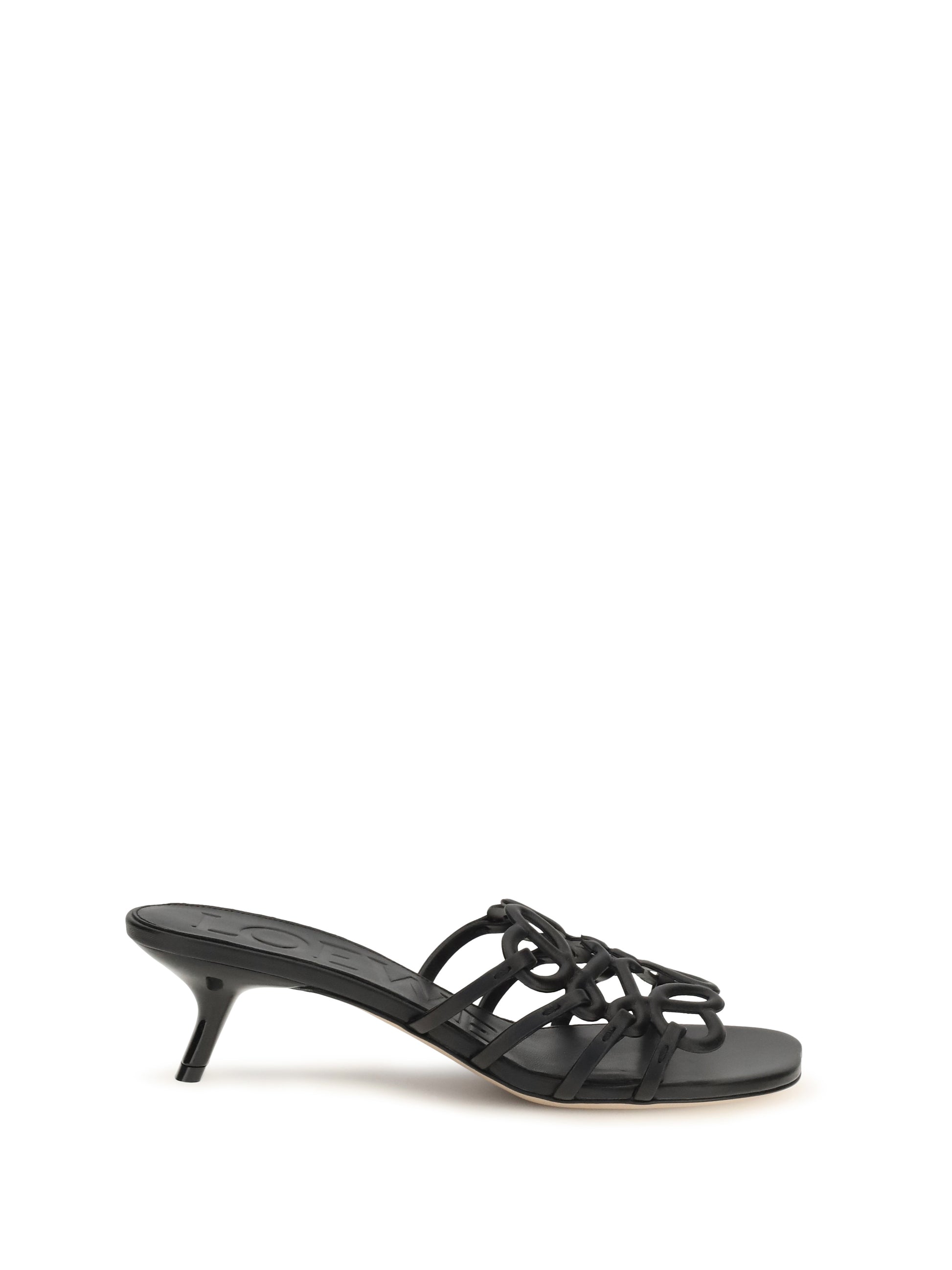 Loewe Women Anagram Petal Leather Slide Sandals LOEWE