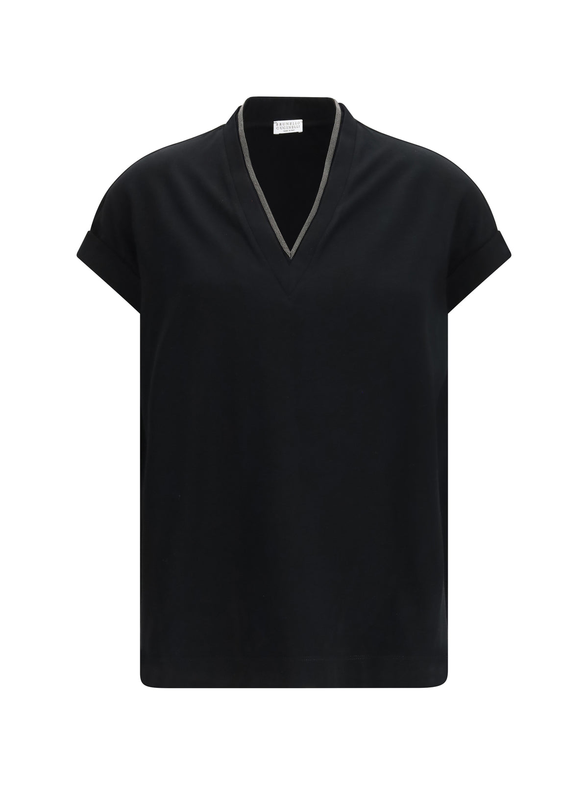 Brunello Cucinelli Women Cotton T-Shirt With Embellishments BRUNELLO CUCINELLI