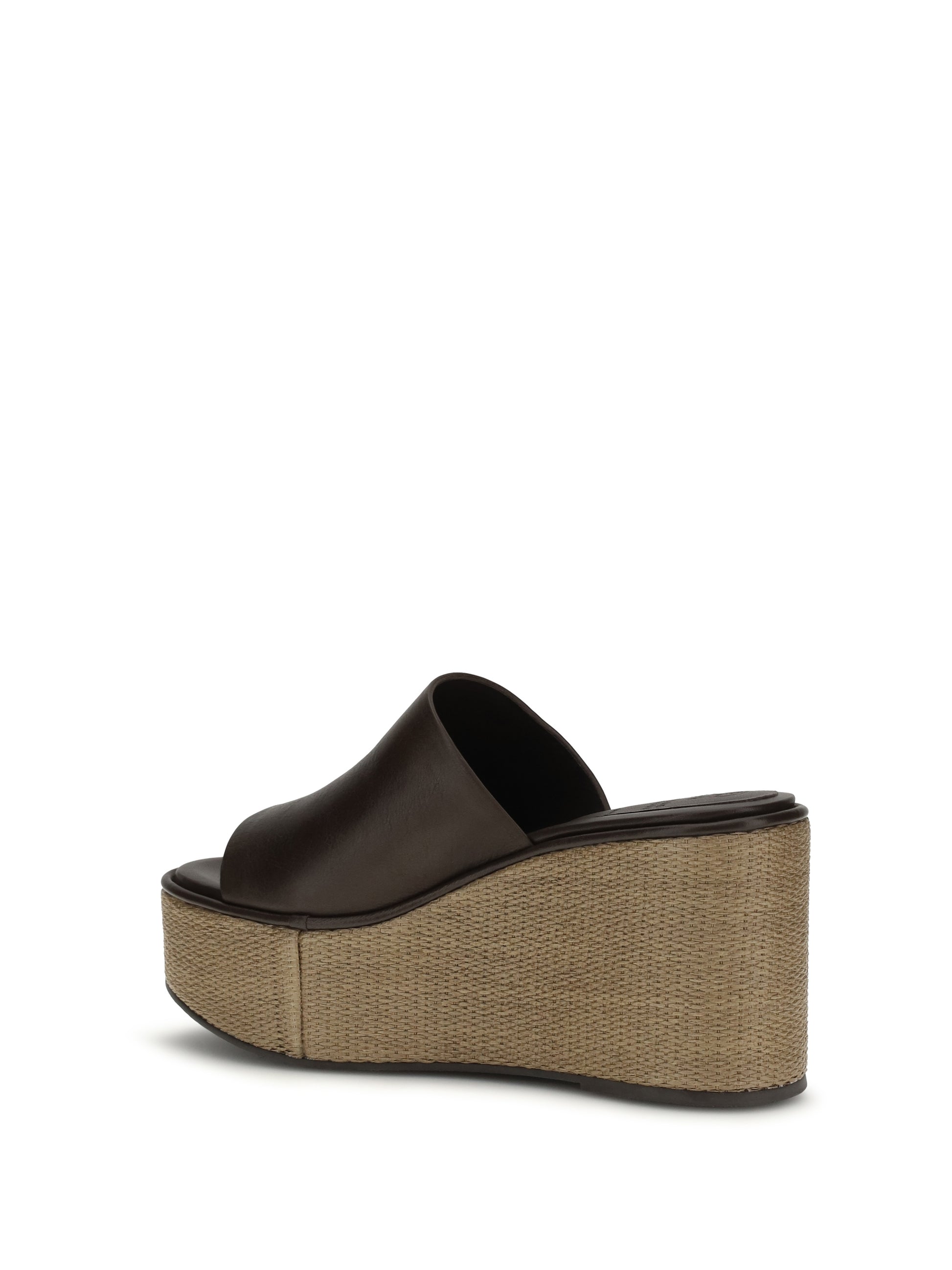 Brunello Cucinelli Women Leather Wedge Sandals BRUNELLO CUCINELLI