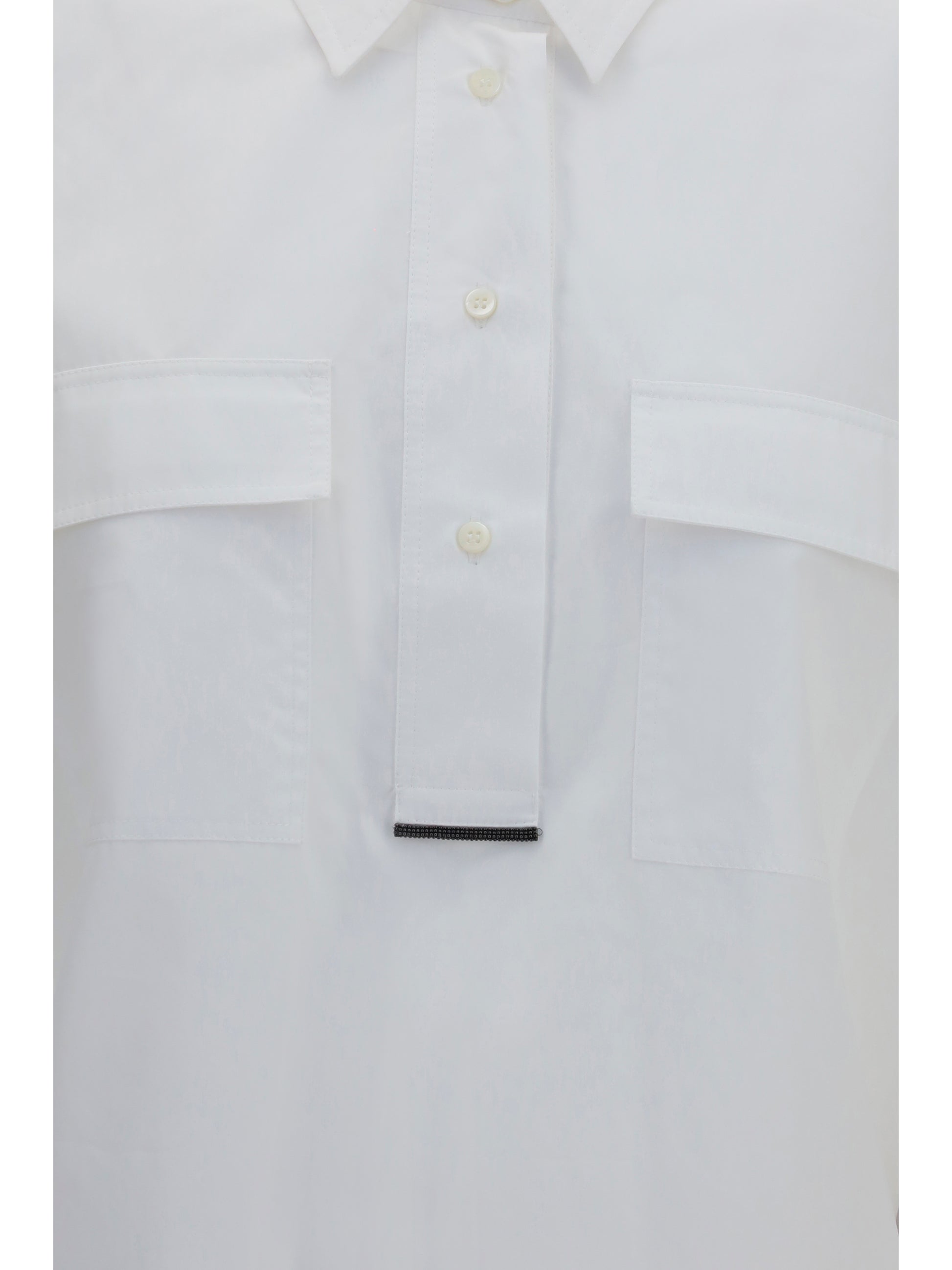 Brunello Cucinelli Women Cotton Shirt With Monili Details BRUNELLO CUCINELLI